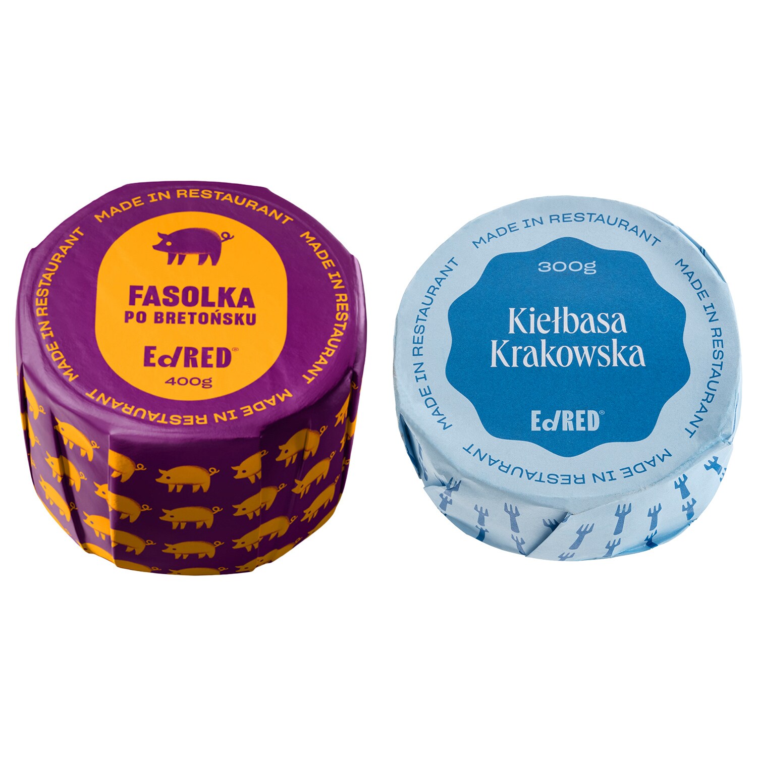 Aliments en conserve - Haricots à la bretonne 400 g, Saucisse 300 g - Ed Red