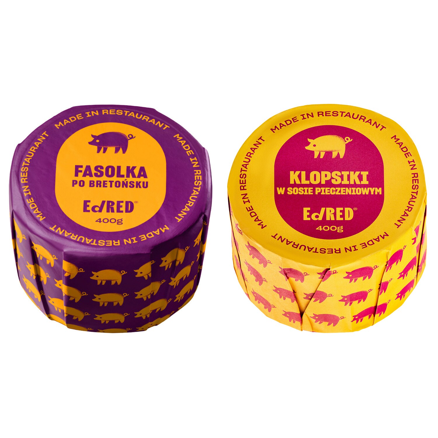 Aliments en conserve Haricots à la bretonne 400 g, Boulettes de viande en sauce 400 g Ed Red