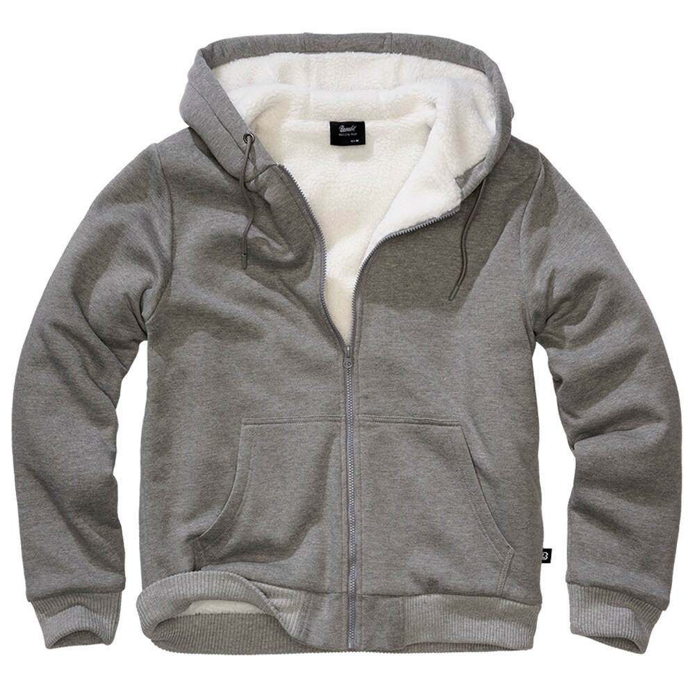 Sweat-shirt Sweatjacket Teddylining Brandit - Dark Grey Melange