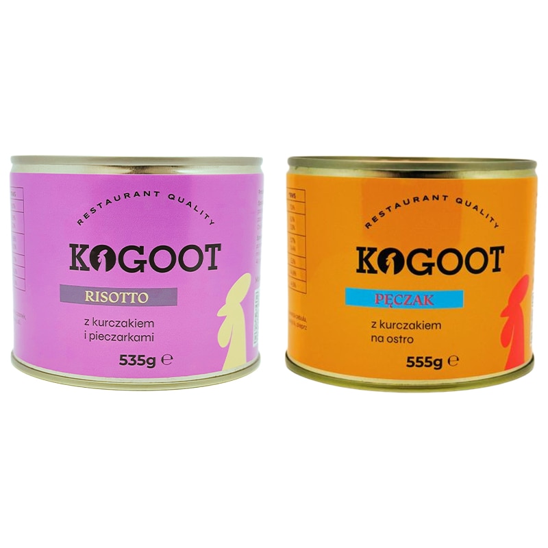 Aliments en conserve - Poulet et riz 555 g, Risotto 535 g Kogoot