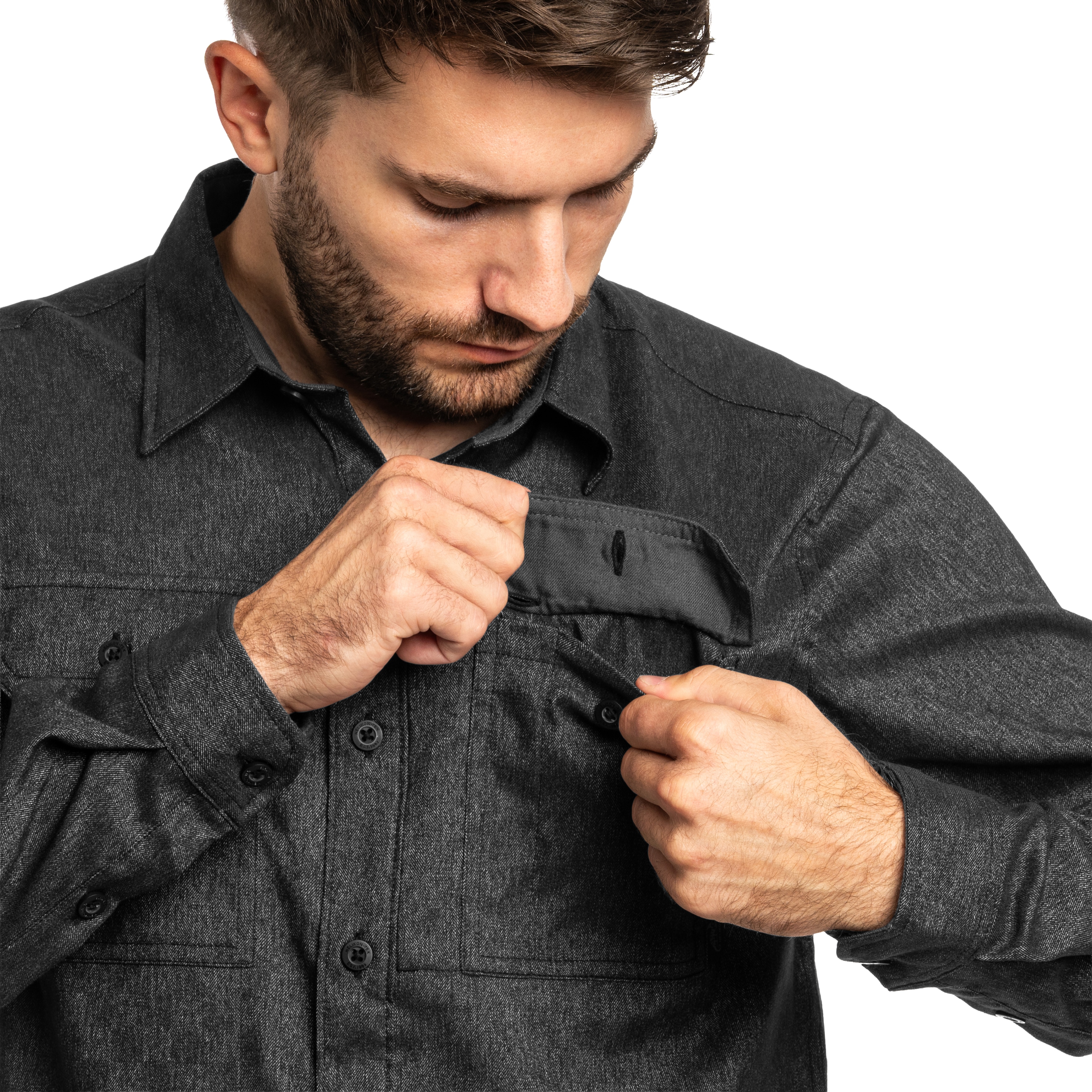 chemise Greyman Helikon-Tex Polyester/Nylon - Old Black Denim