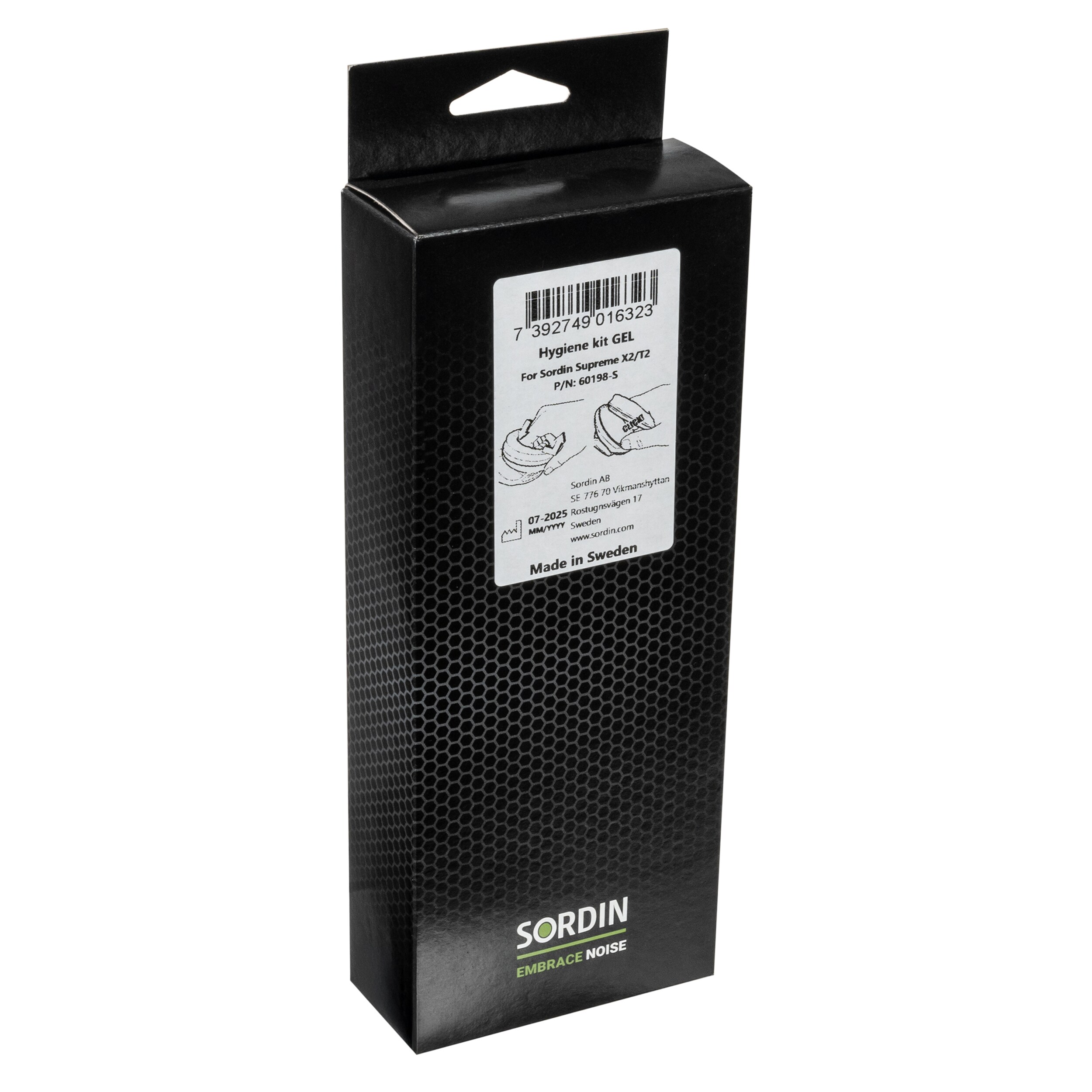 Set d'inserts et de coussins Sordin pour les protections auditives X2/T2 - Gel