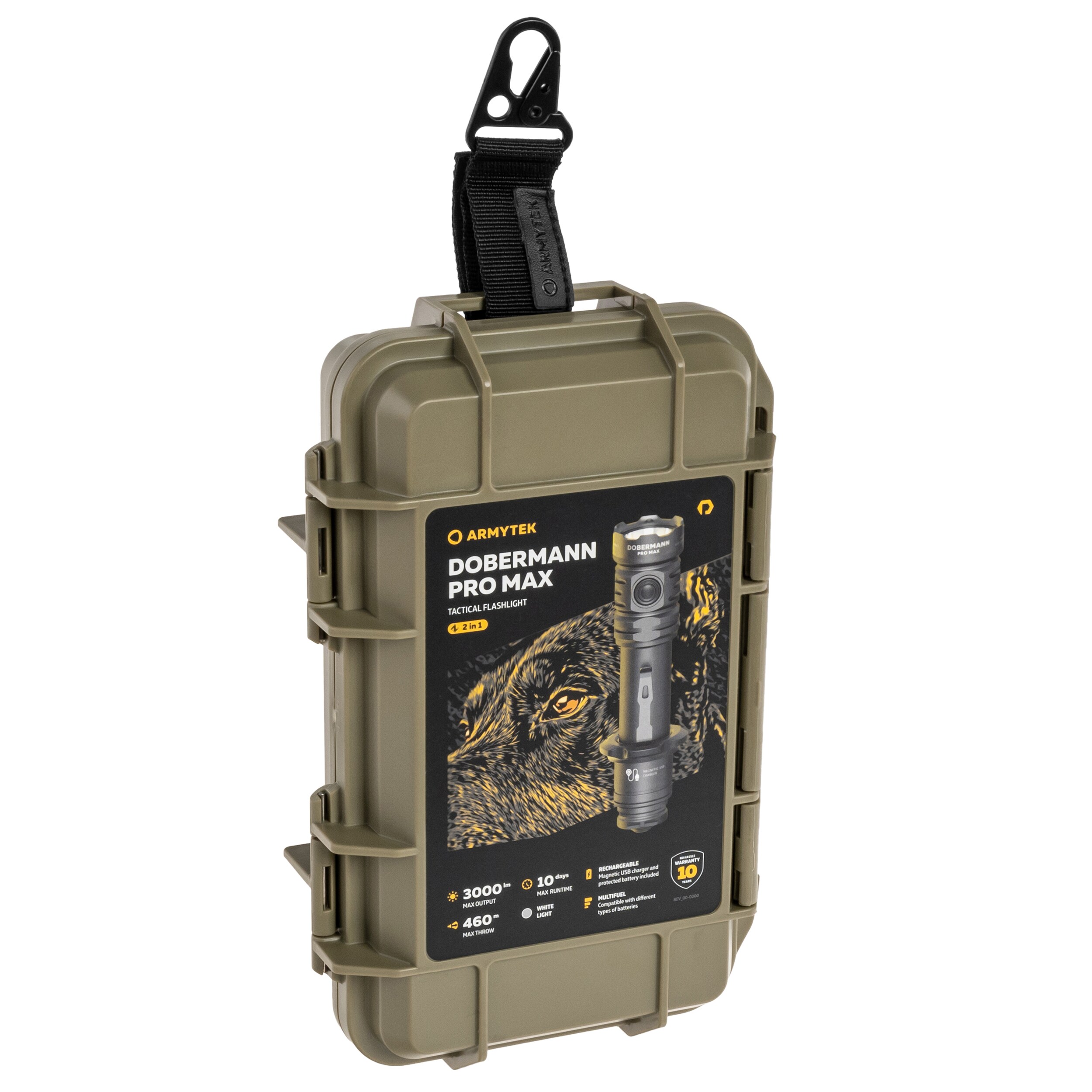 Lampe de poche tactique Armytek Dobermann PRO Max White PCB - 3000 lumens