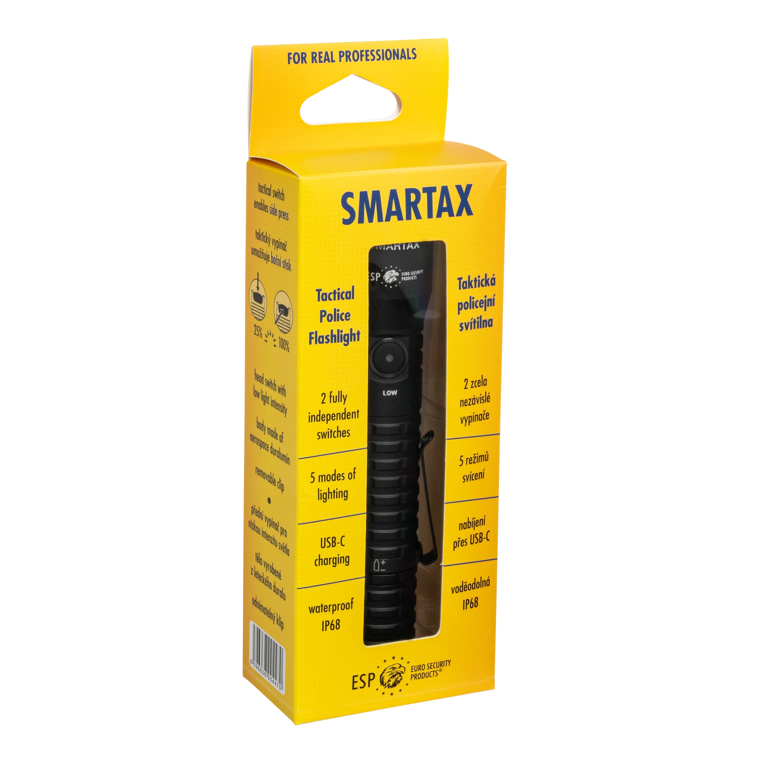 Lampe de poche tactique ESP Smartax Black - 1800 lumens