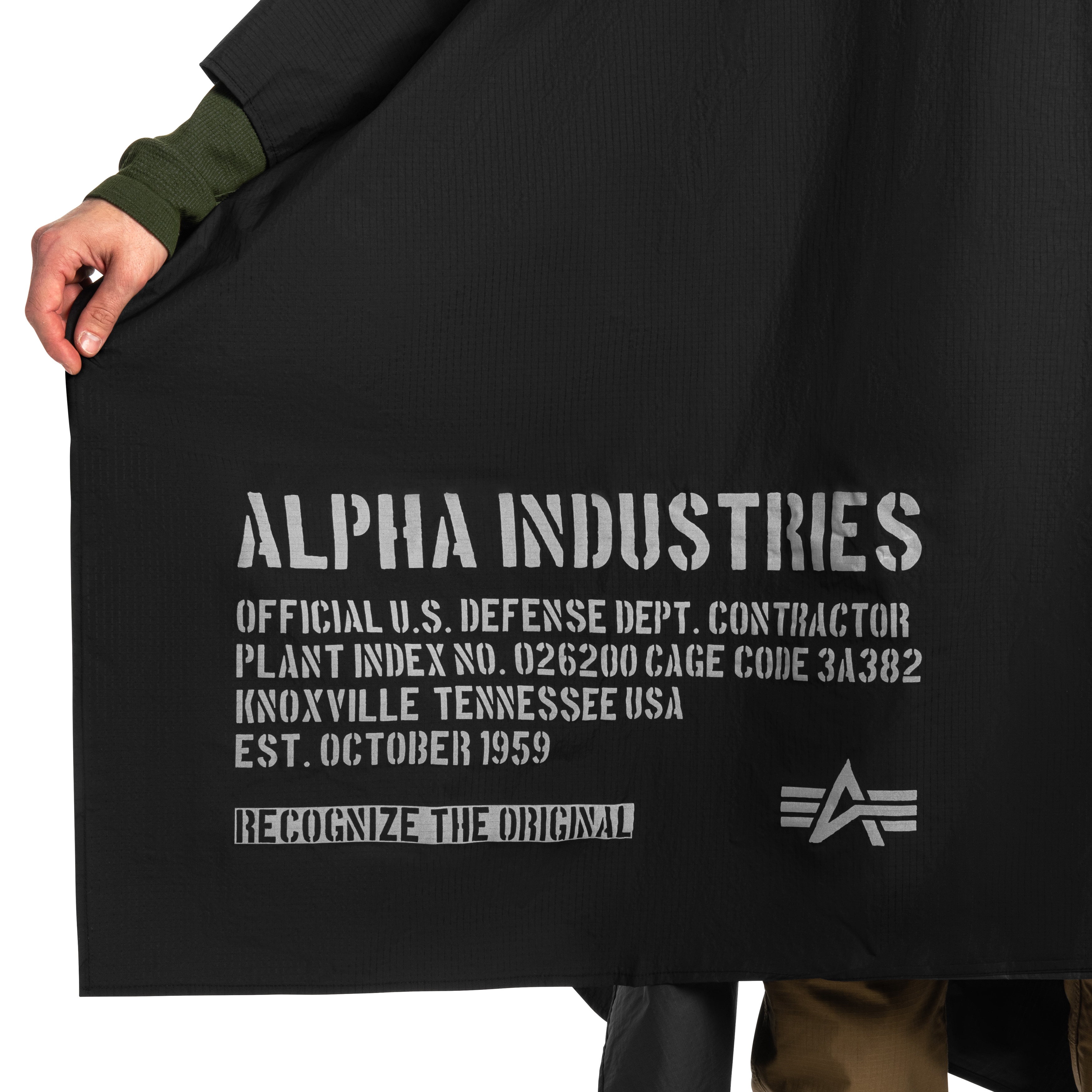 Poncho Packable Rain Cape Alpha Industries - Black