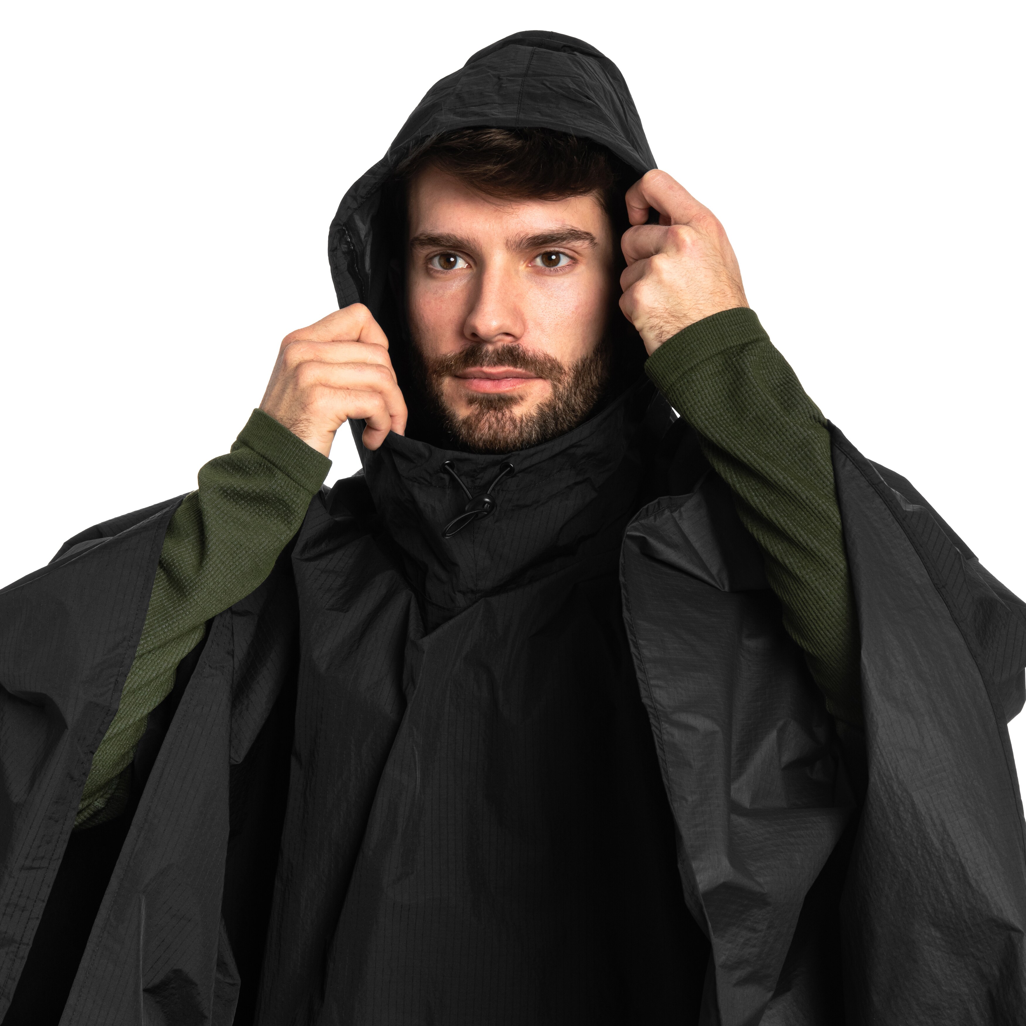 Poncho Packable Rain Cape Alpha Industries - Black