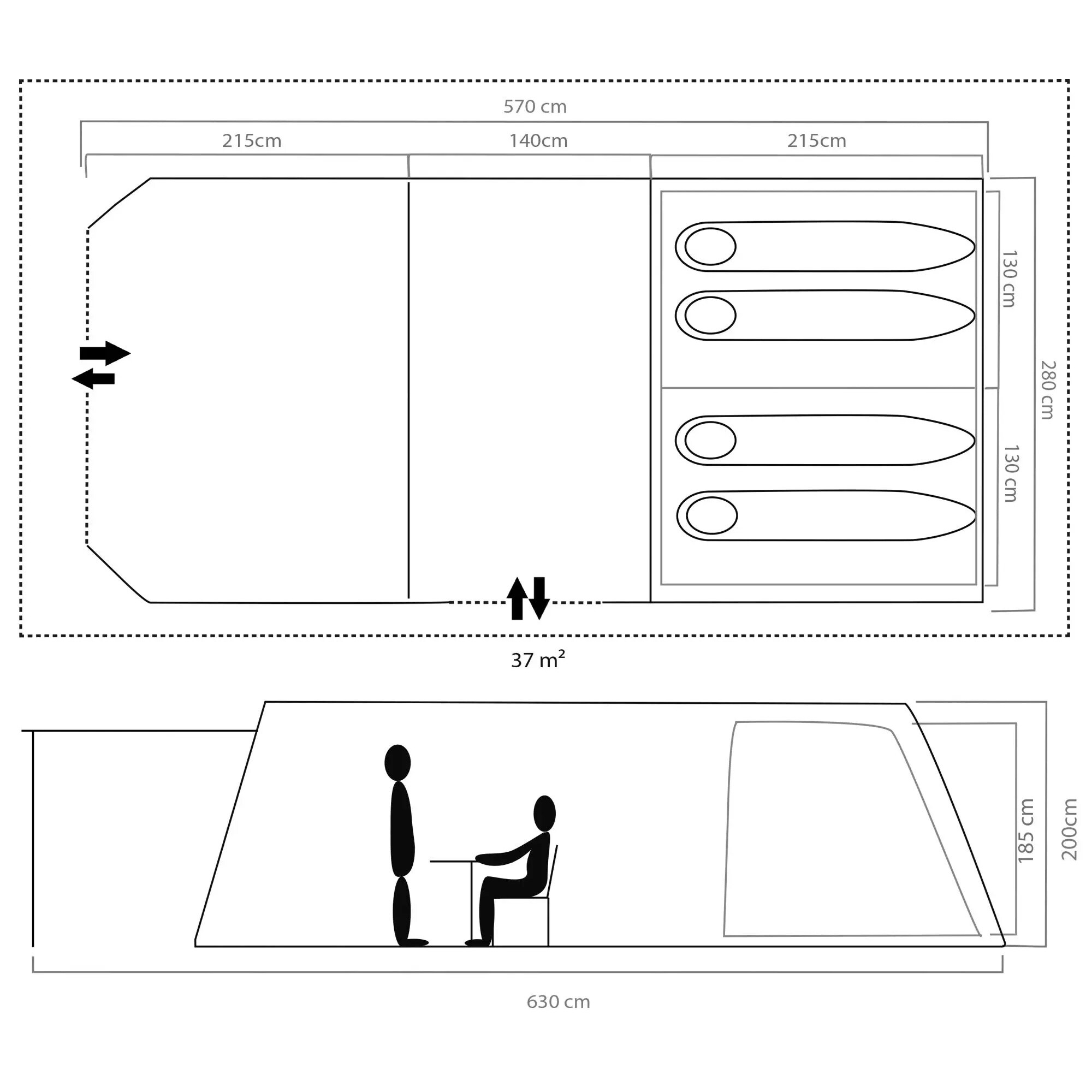 Tente pour 4 personnes Coleman Fastpitch Victoria Falls 4 BlackOut