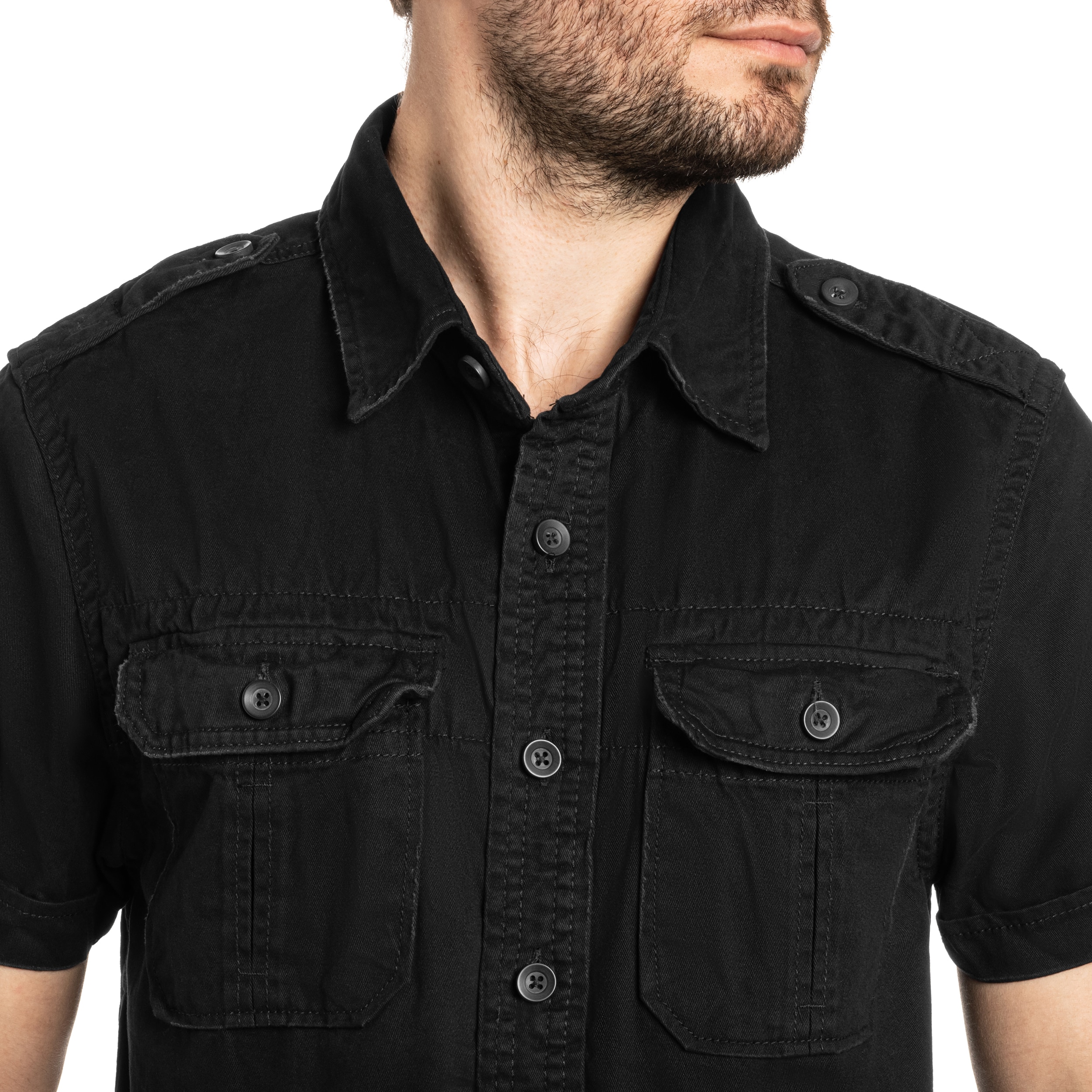 Chemise Vintage Short Sleeve Brandit - Black