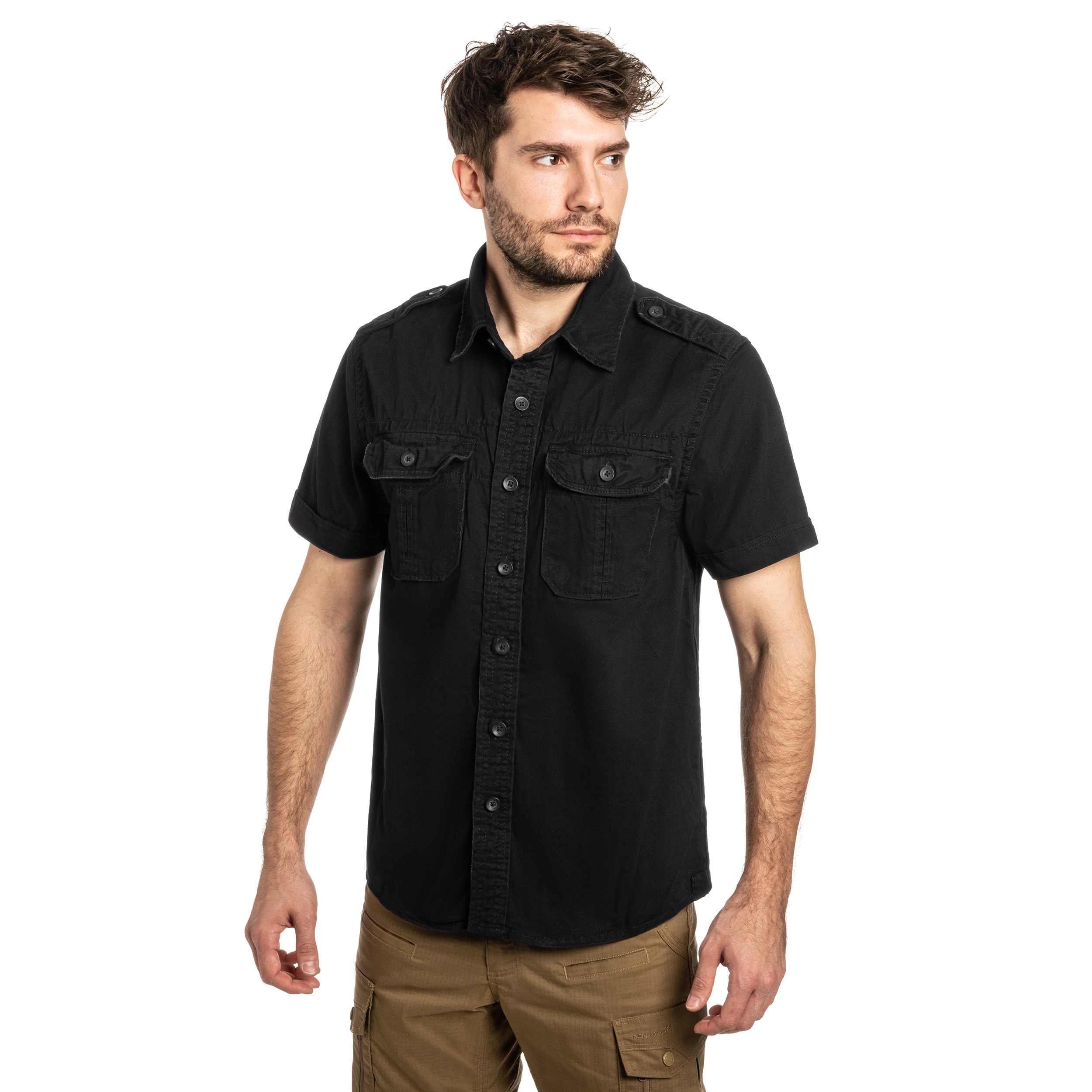 Chemise Vintage Short Sleeve Brandit - Black