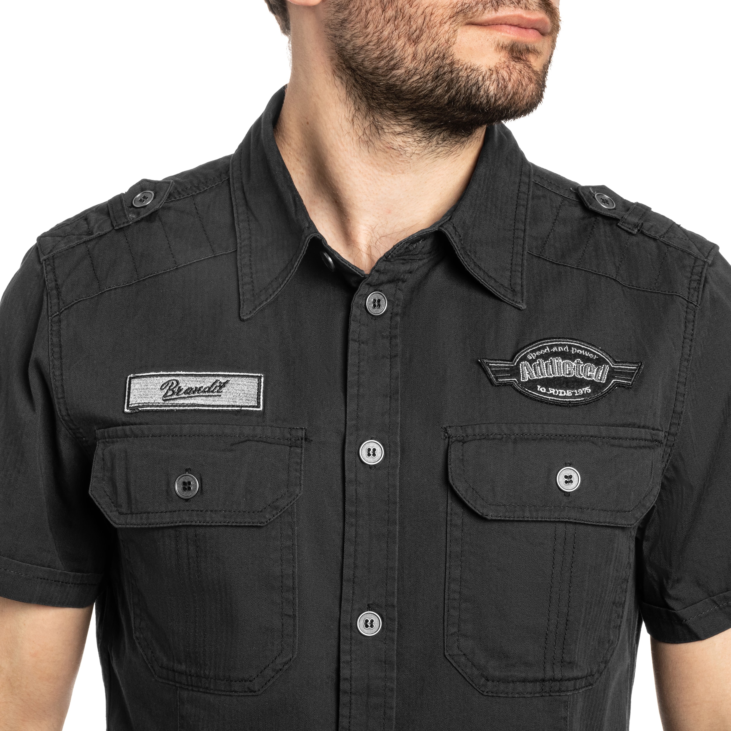 Chemise Luis Vintage Short Sleeve Brandit - Black