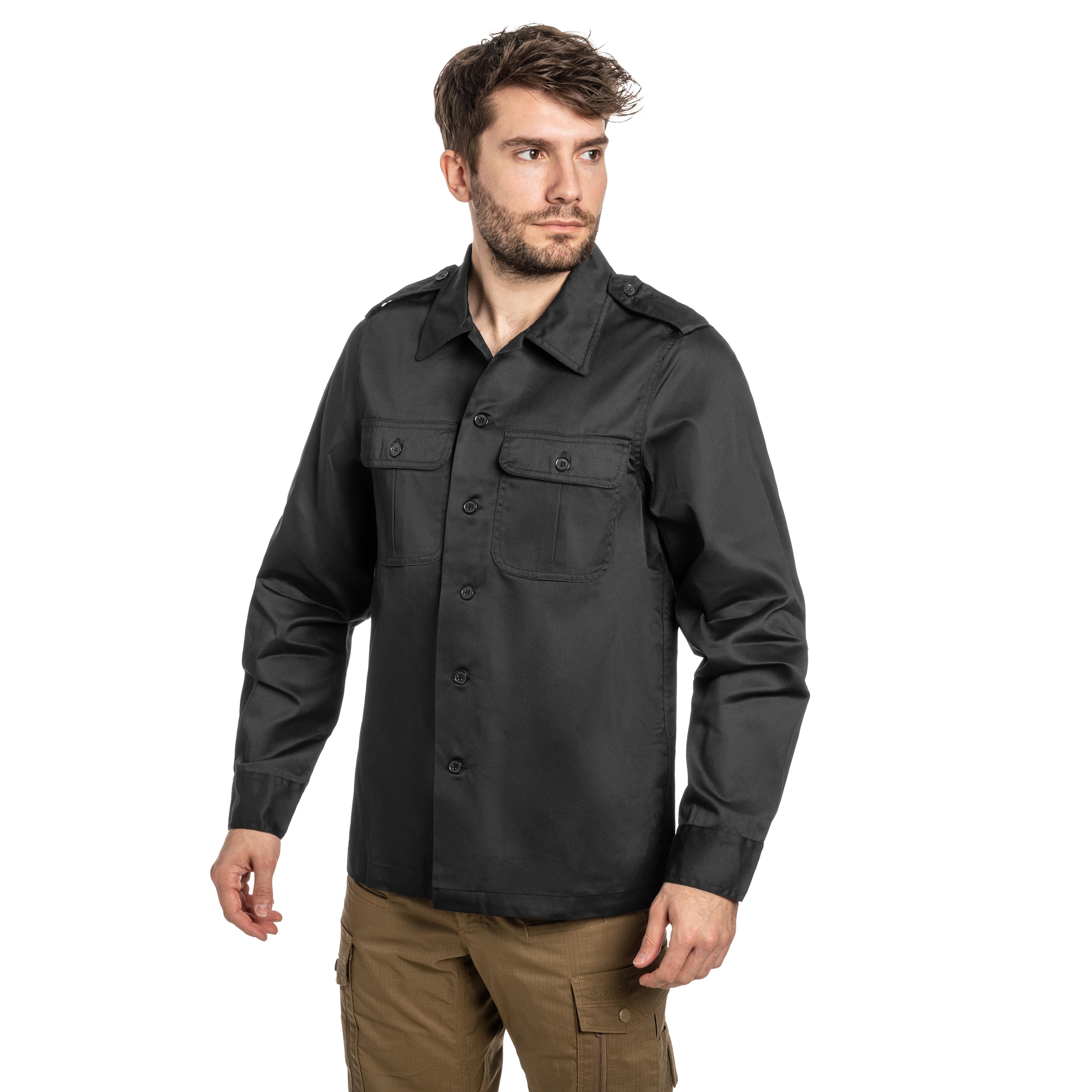 Chemise US Hemd Long Sleeve Brandit - Black