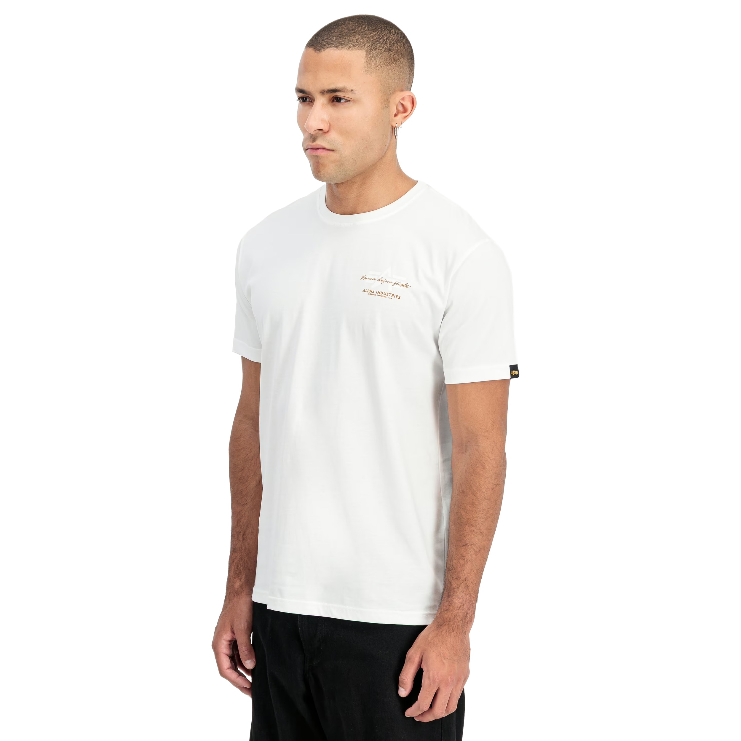 T-shirt Tonal Logo Print Alpha Industries - White