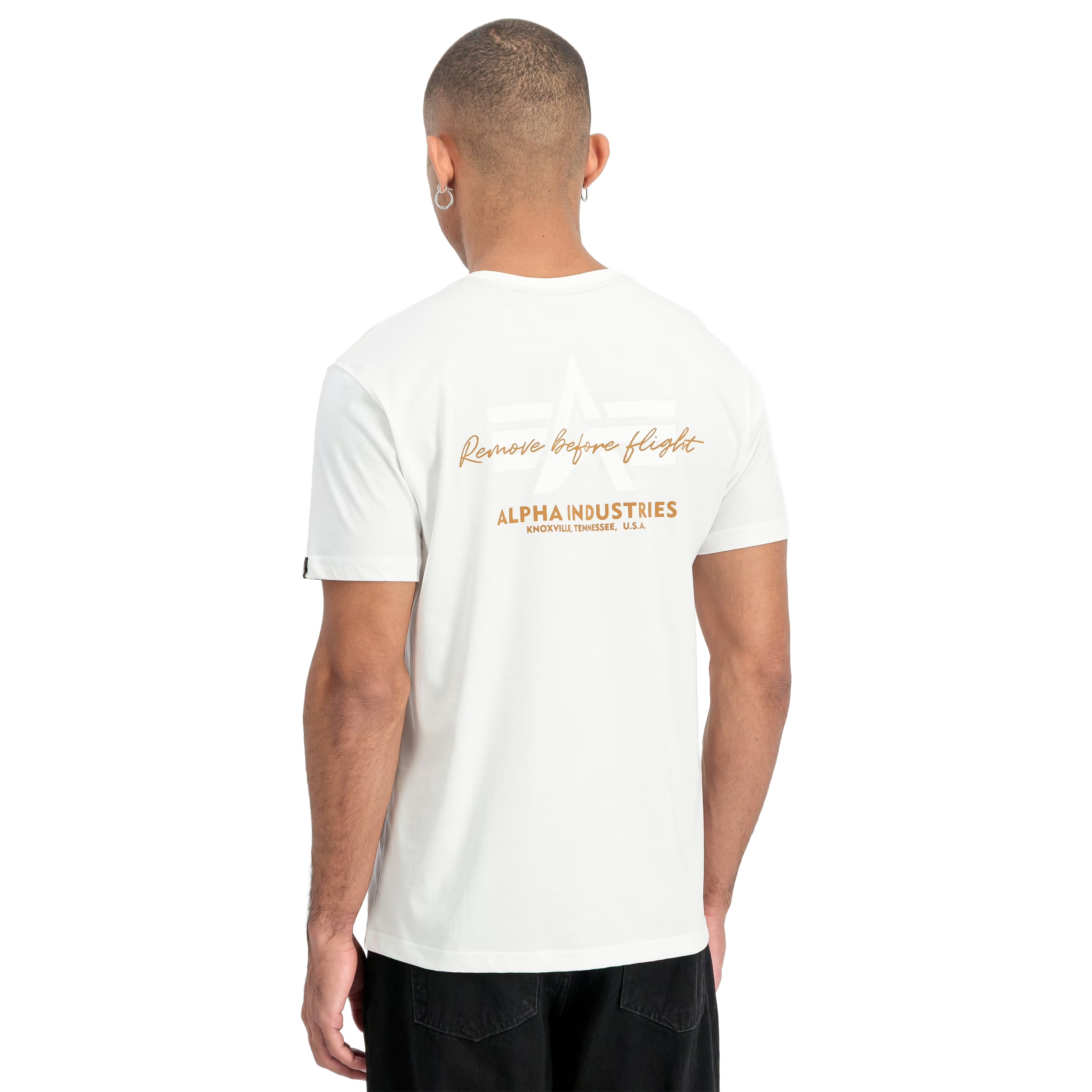 T-shirt Tonal Logo Print Alpha Industries - White