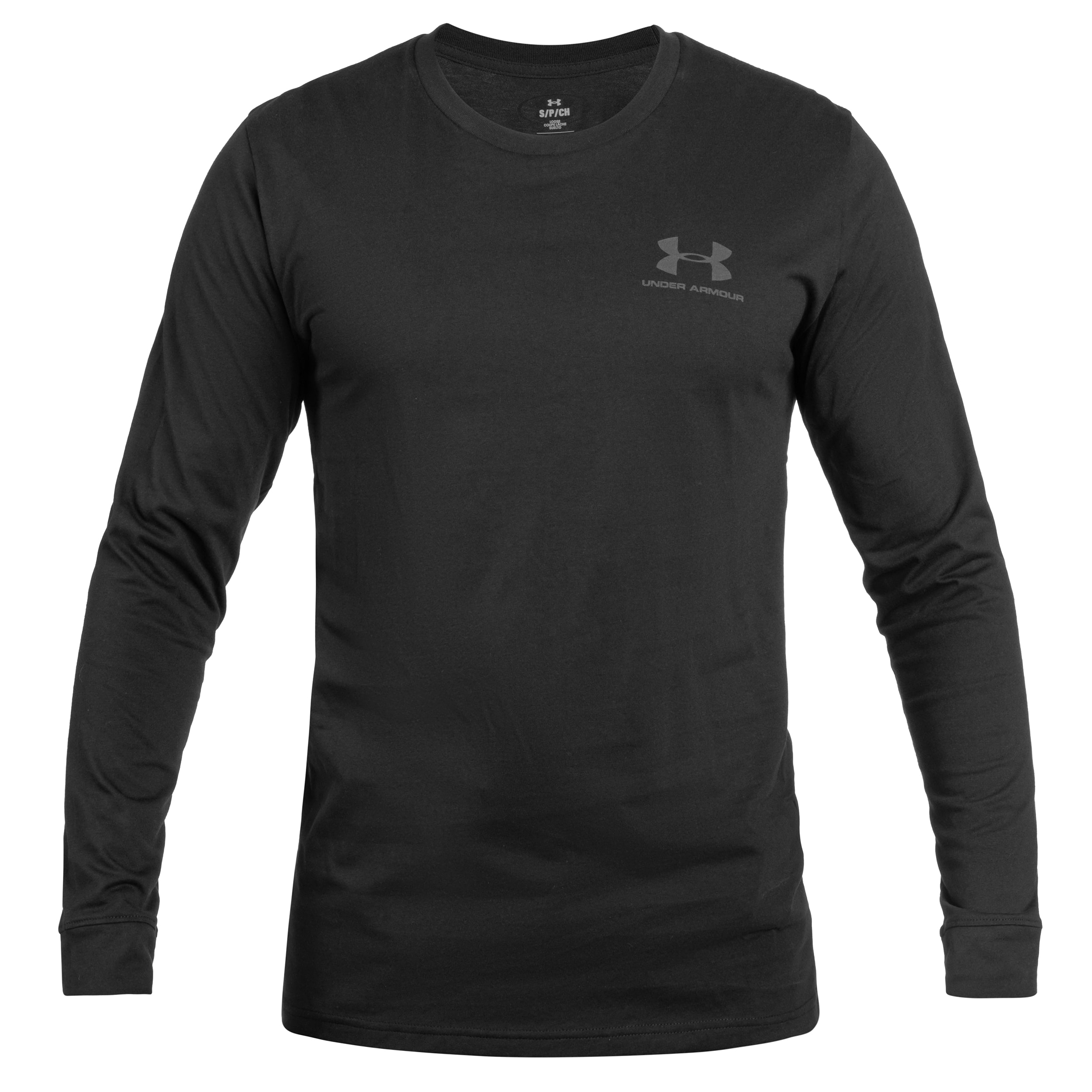 T-shirt thermoactif Left Chest Long Sleeve Under Armour - Black/Pitch Gray