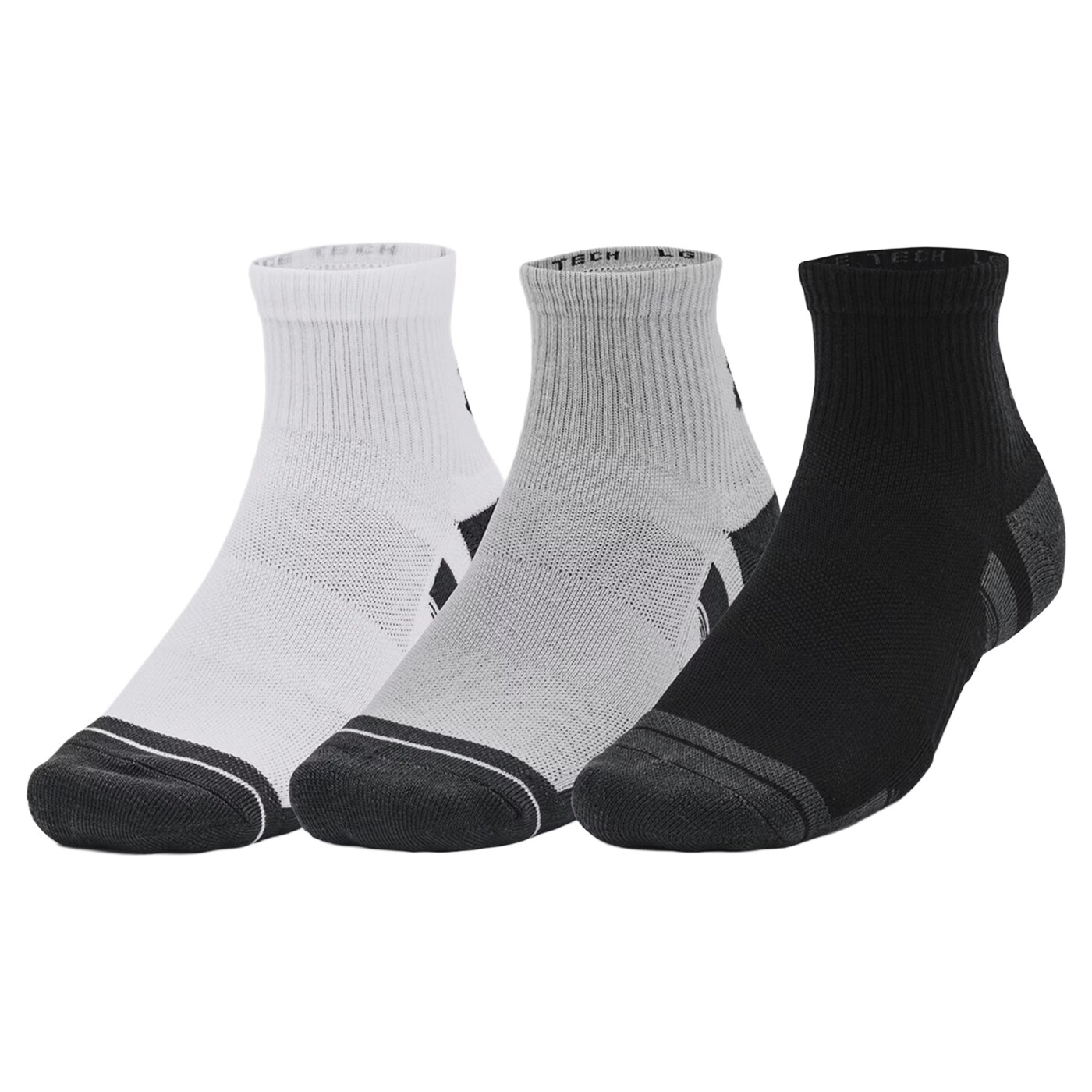 Chaussettes Performance Tech Mid Cut Mod Gray/White/Jet Gray Under Armour - 3 paires