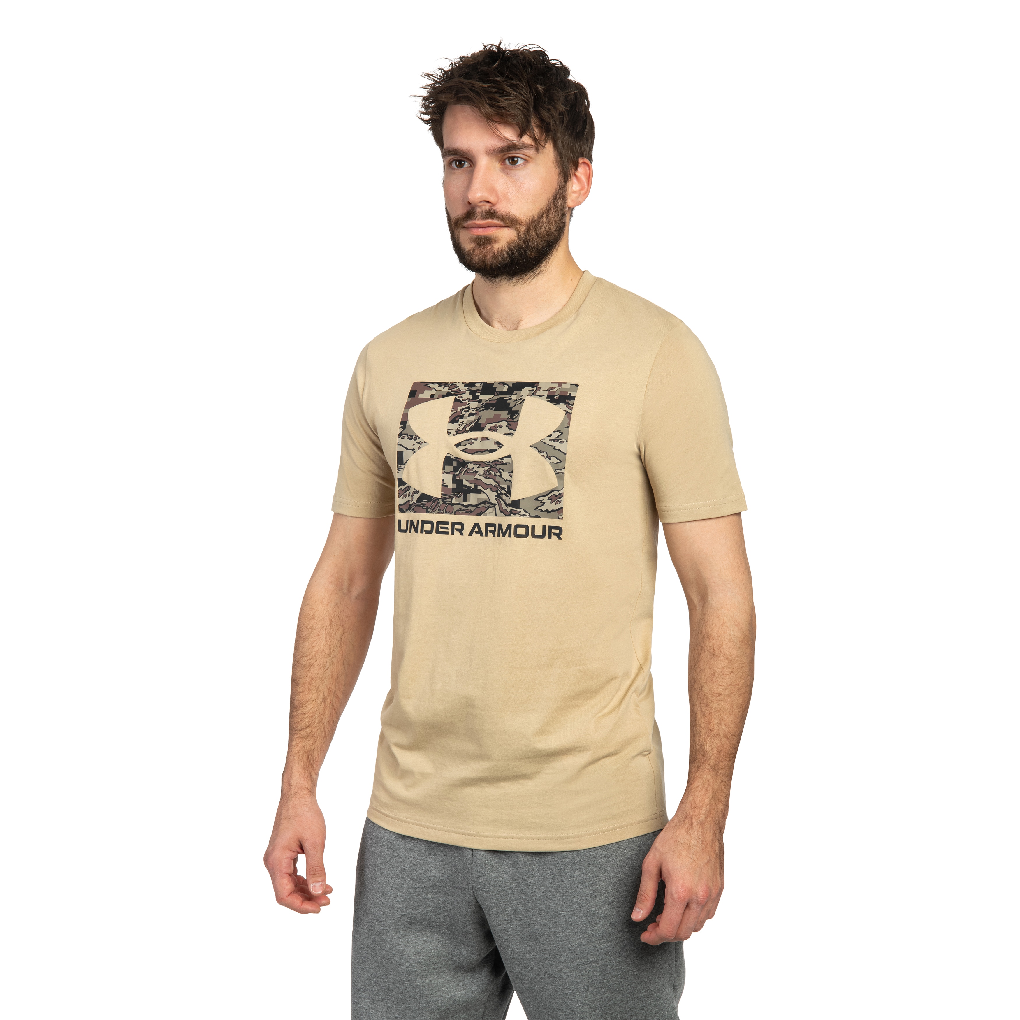 T-shirt UA ABC Camo Boxed Logo Under Armour - Field Khaki/Timberwolf Taupe