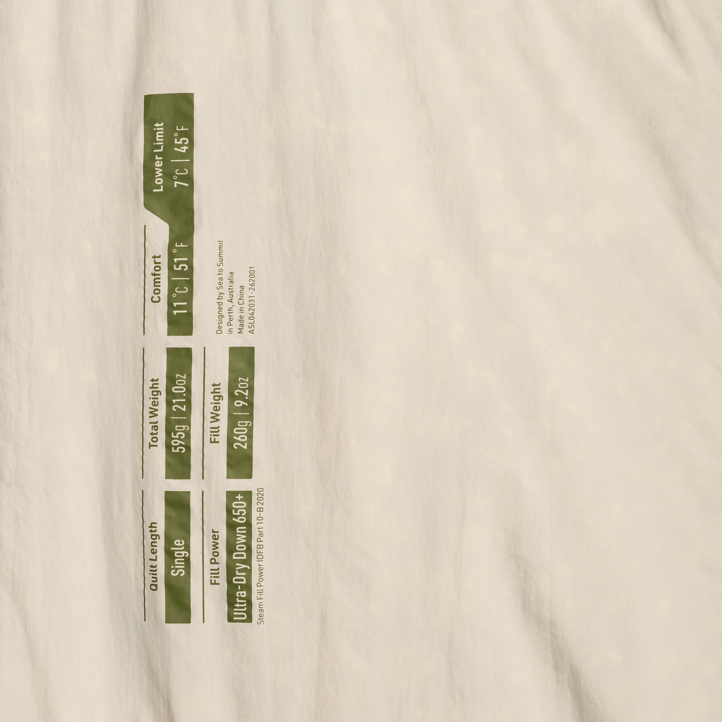 Couette Tanami Down Comforter 7 st. C Single Sea To Summit