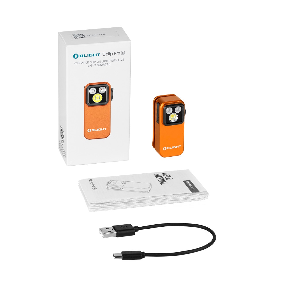 Lampe de poche rechargeable Oclip Pro S Orange Olight - 600 lumens
