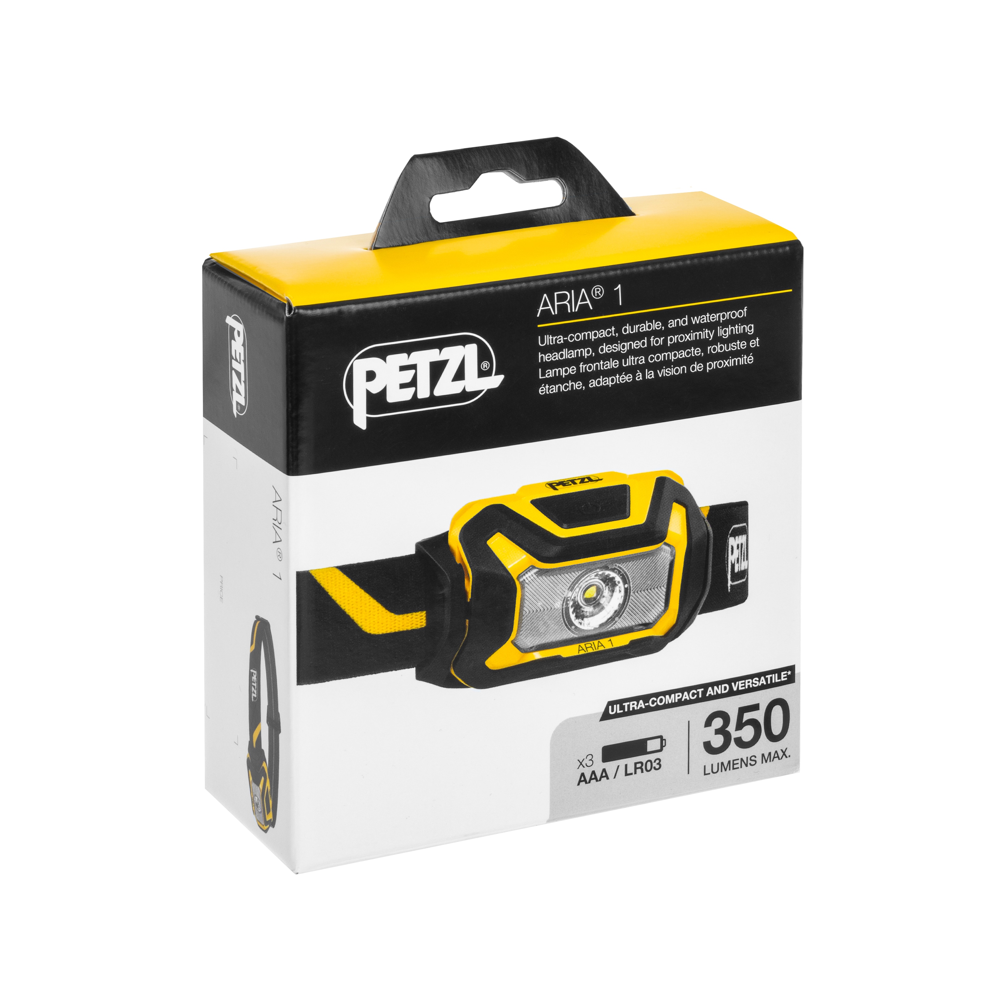 Lampe frontale Aria 1 New Black/Yellow - 350 lumens Petzl