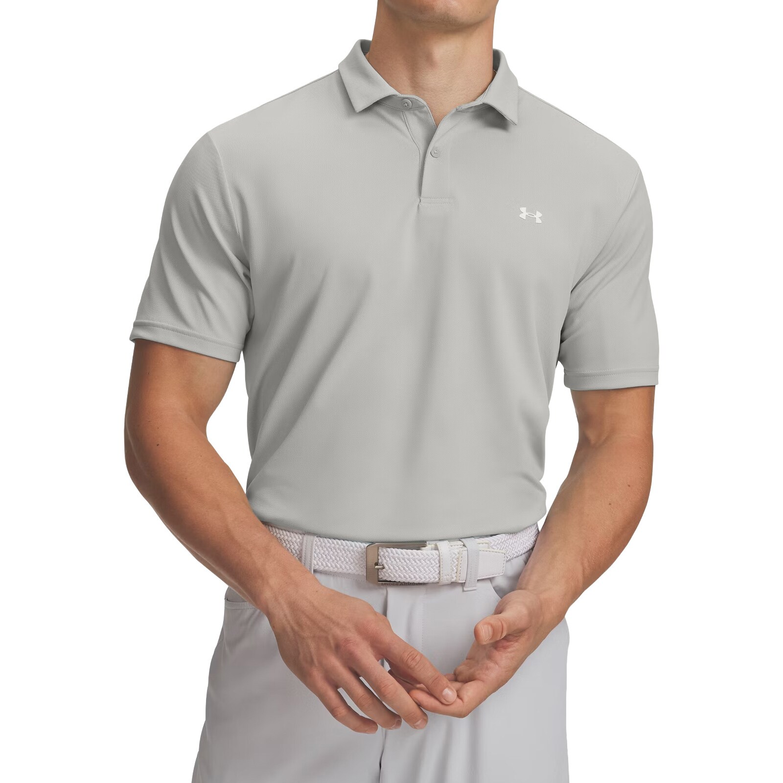 T-shirt polo thermique Tee To Green Pique Under Armour - Titanium/White