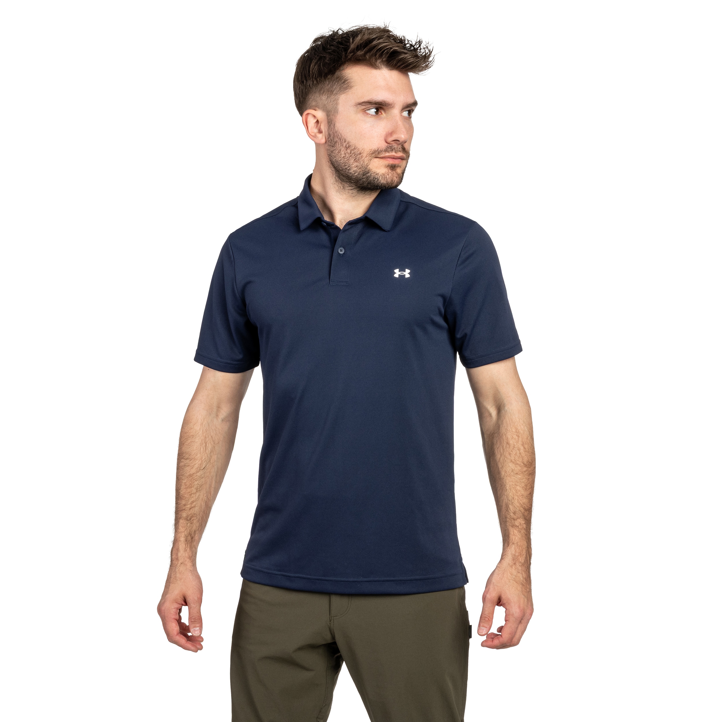 T-shirt polo thermique Tee To Green Pique Under Armour - Navy Blue/White