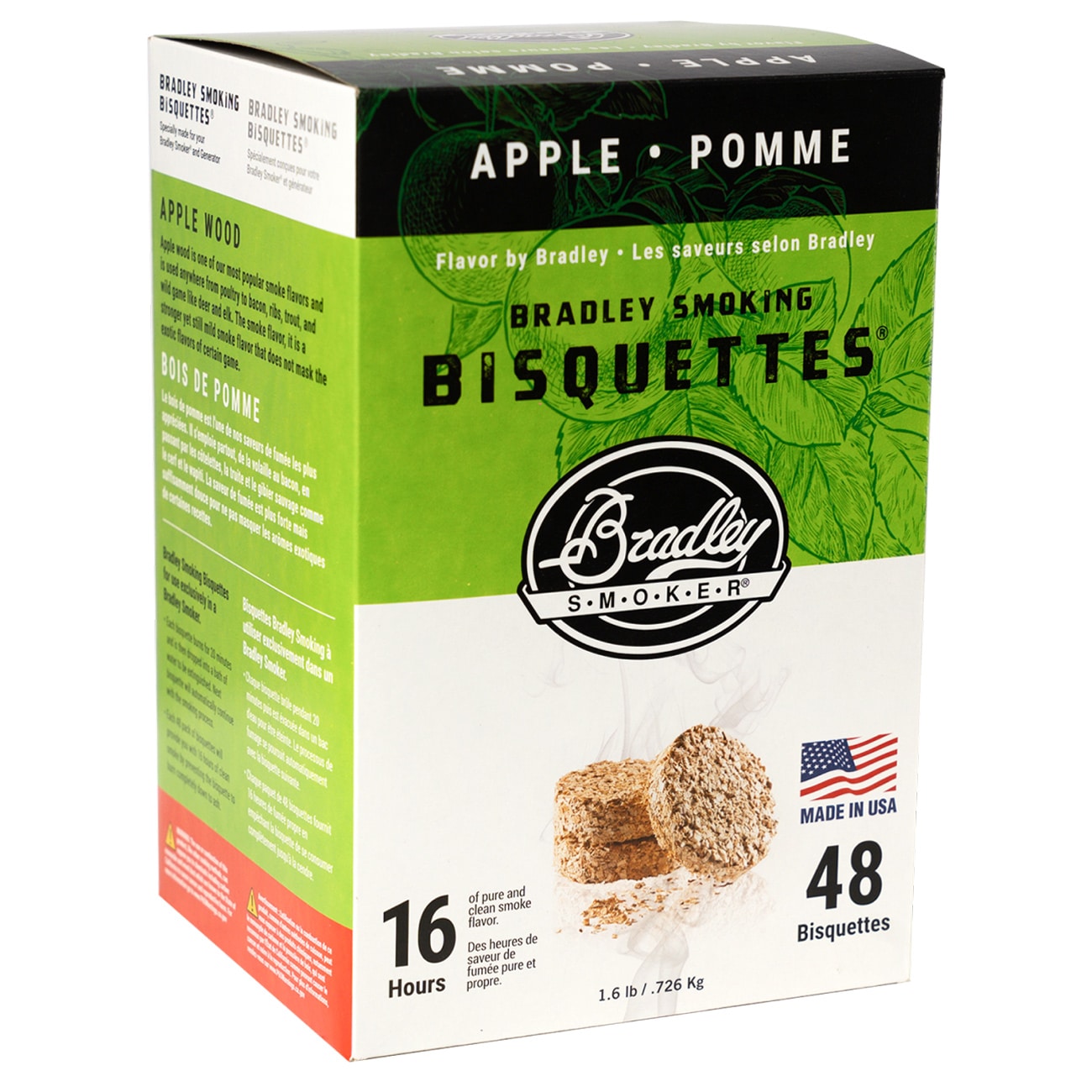 Copeaux de fumage Bisquettes 48 pcs. Bradley Smoker - Pommier