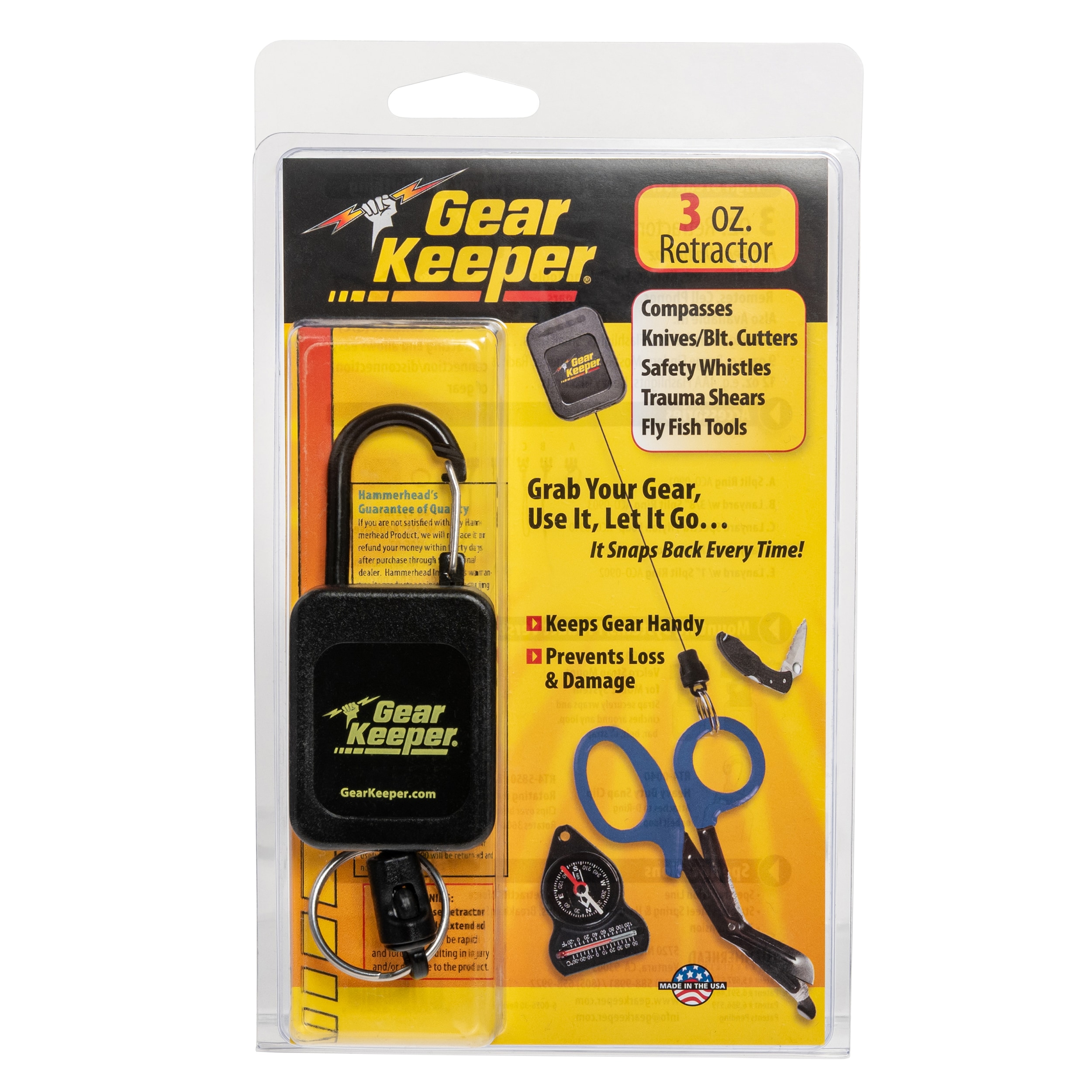 Longe tactique rétractable Gear Keeper avec mousqueton 85 g