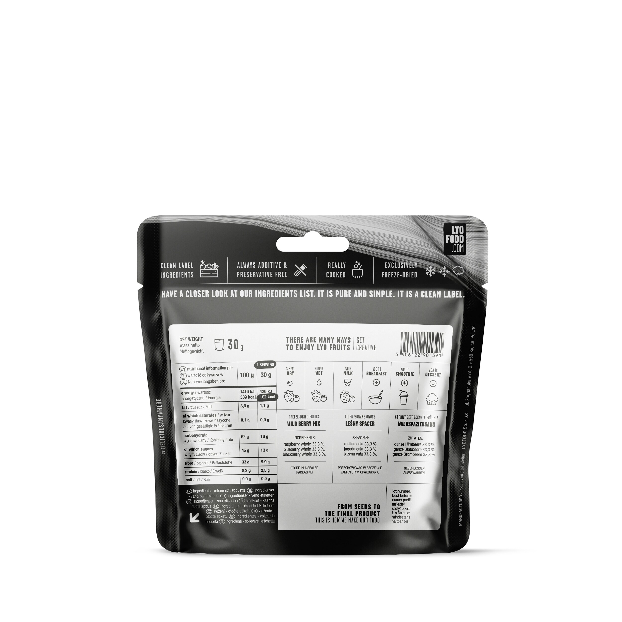 Aliments lyophilisés Promenade en forêt 30 g/102 kcal - 2 pcs. LYOFOOD