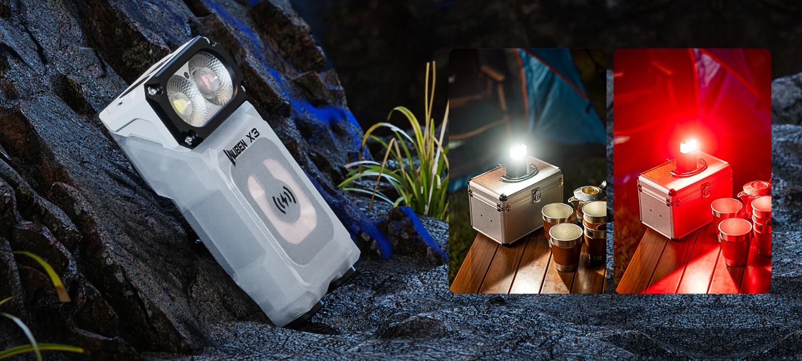 Lampe torche X3 Pro White Wuben + boîte de chargement en aluminium - 700 lumens