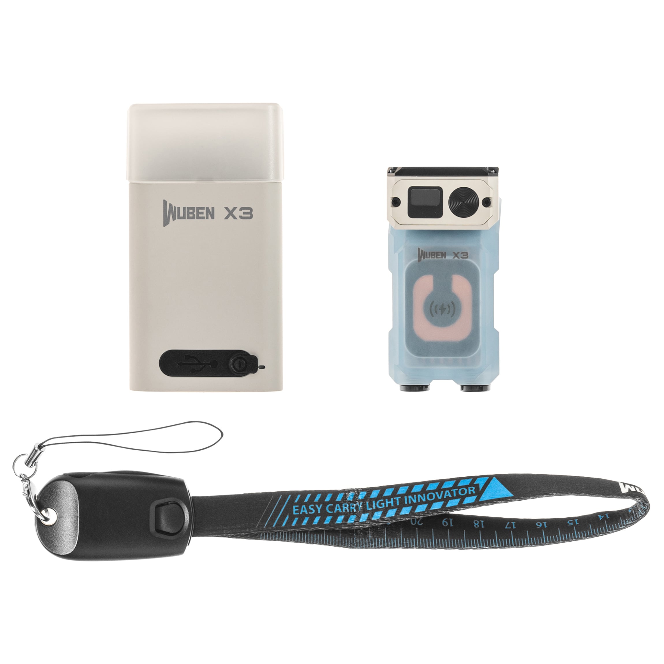 Lampe de poche X3 Pro Blue + Aluminum Charging Box - 700 lumens Wuben