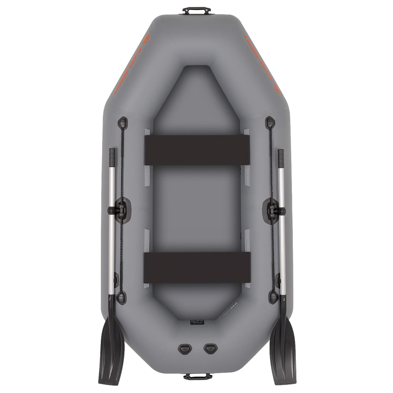 Ponton K-240T avec un plancher enroulable et un pare-chocs arrière Kolibri - Dark Grey