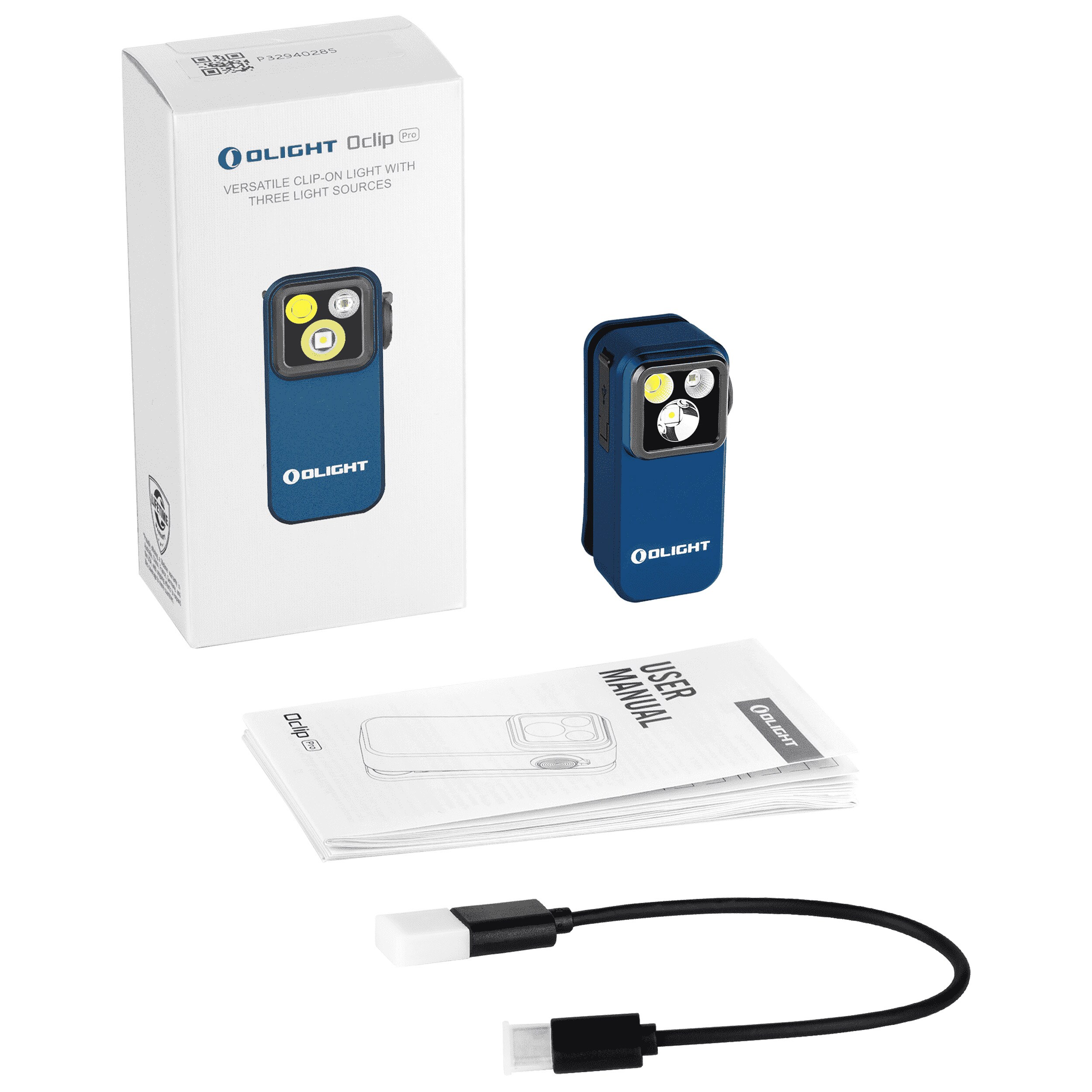 Lampe torche rechargeable Oclip Pro Midnight Blue - 500 lumens Olight