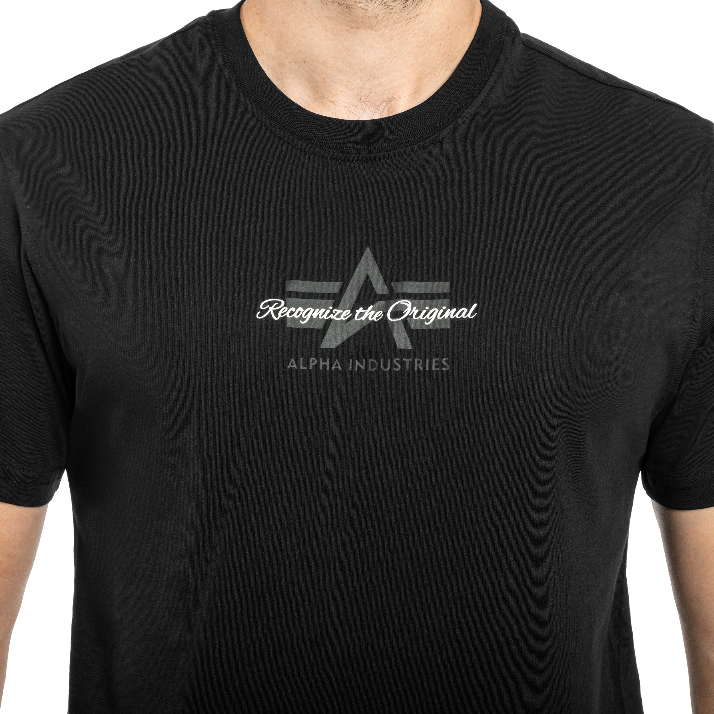 T-Shirt Foam Middle Logo Alpha Industries  - Black