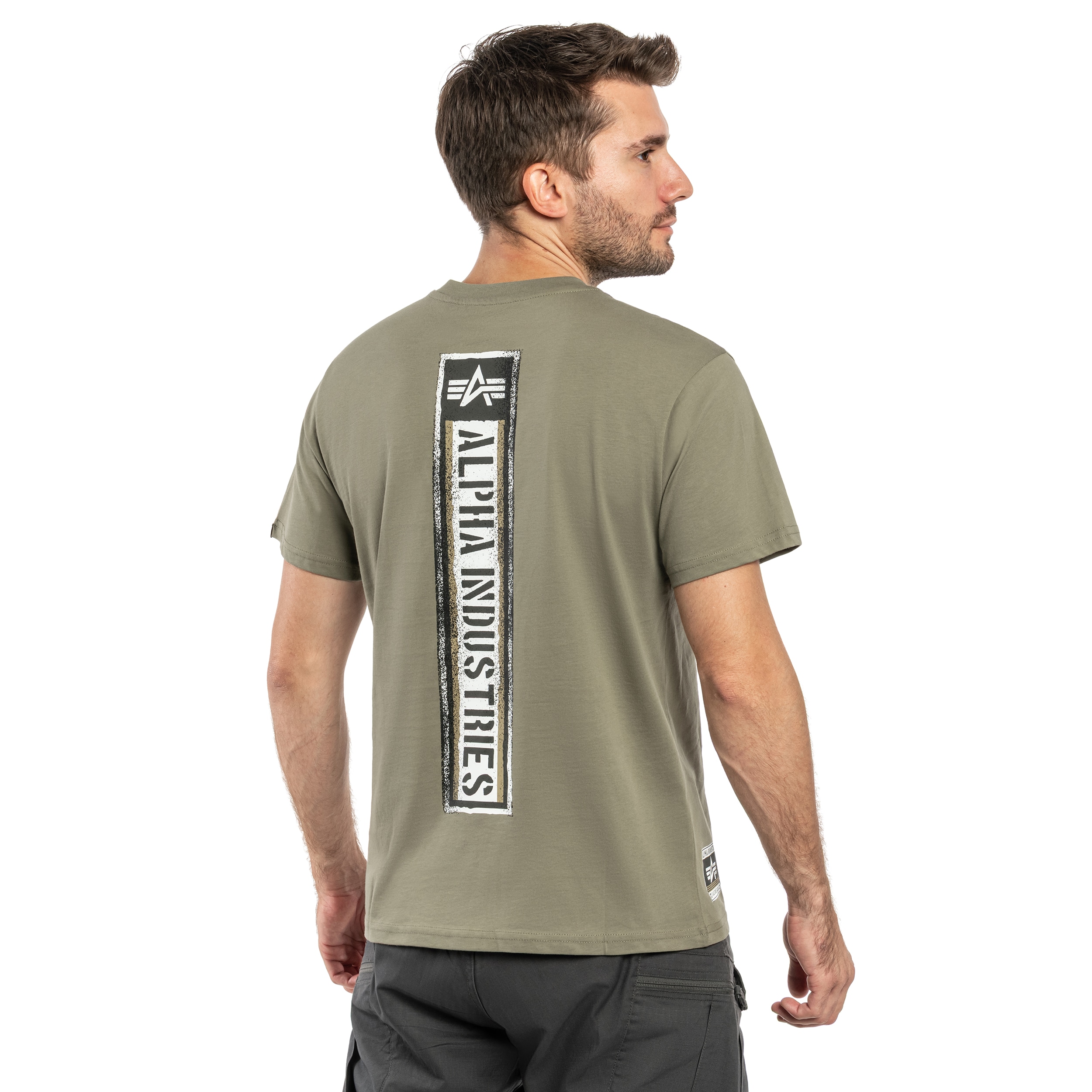 T-shirt Backprint Vintage Panel Alpha Industries - Olive