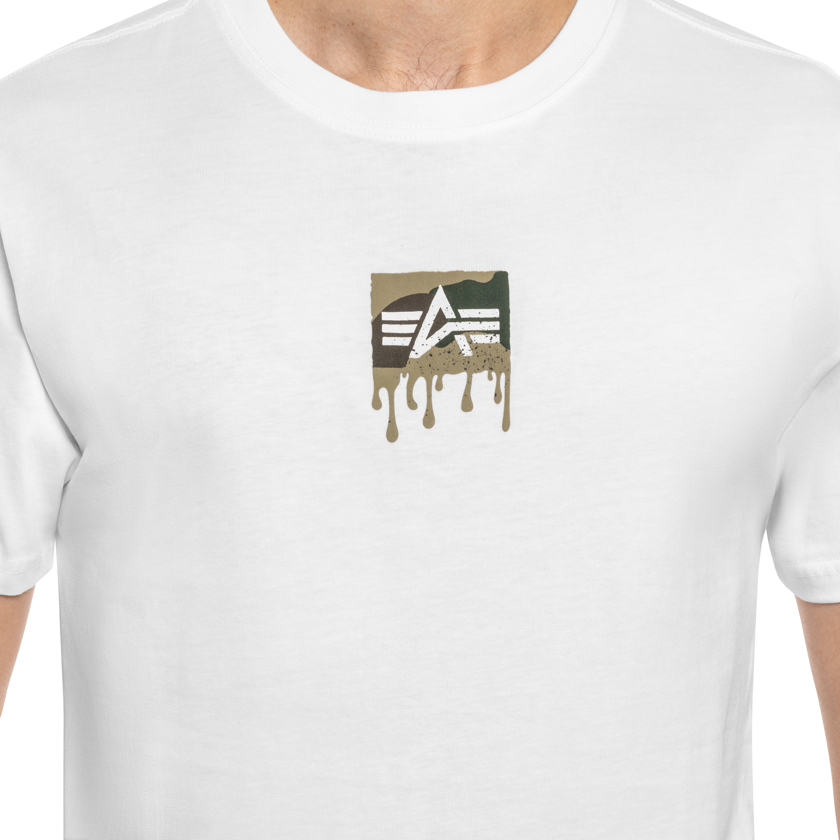 T-shirt Dripping Camo Backprint Alpha - White
