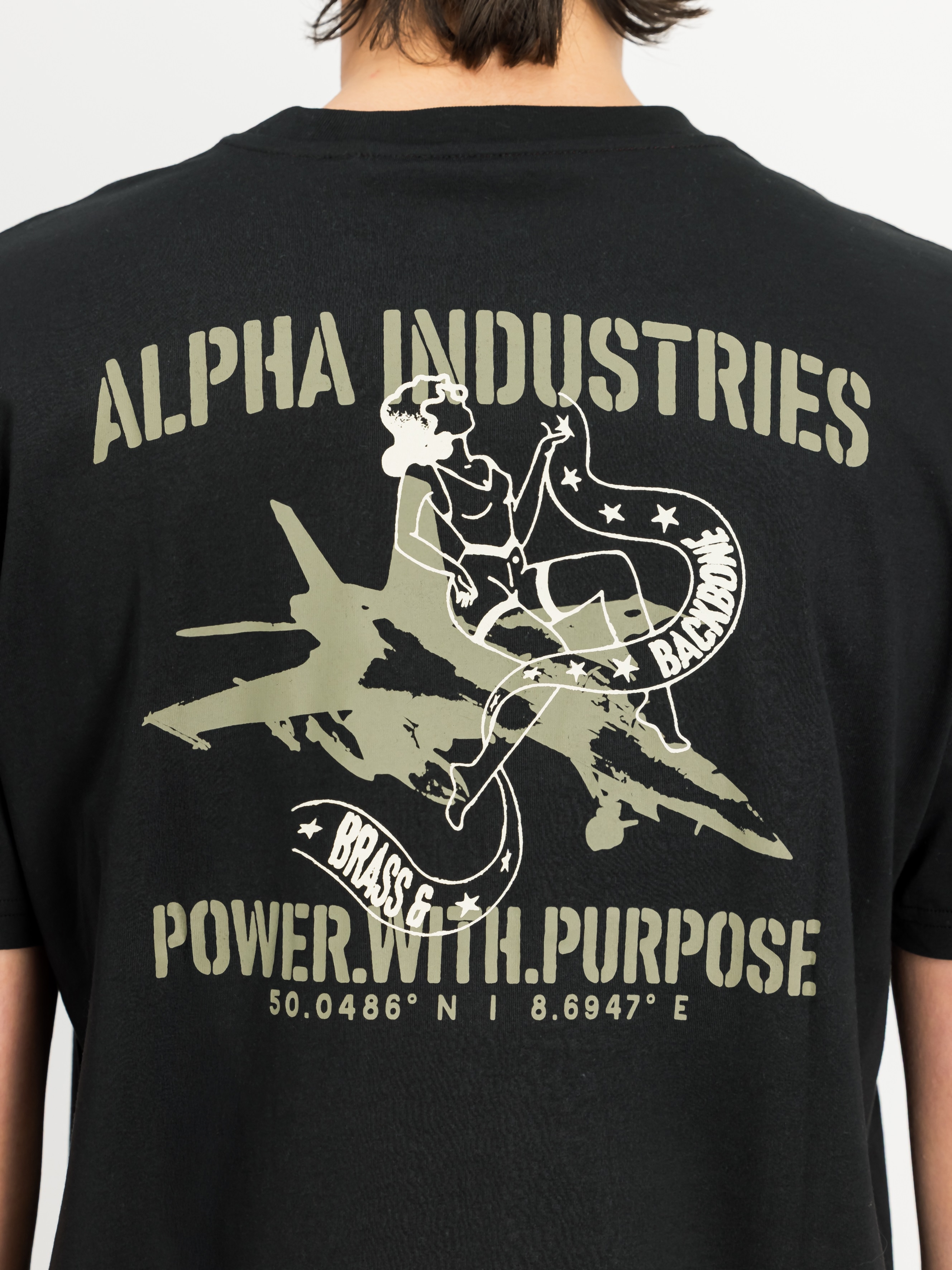 T-shirt Noseart Backprint Alpha Industries - Black