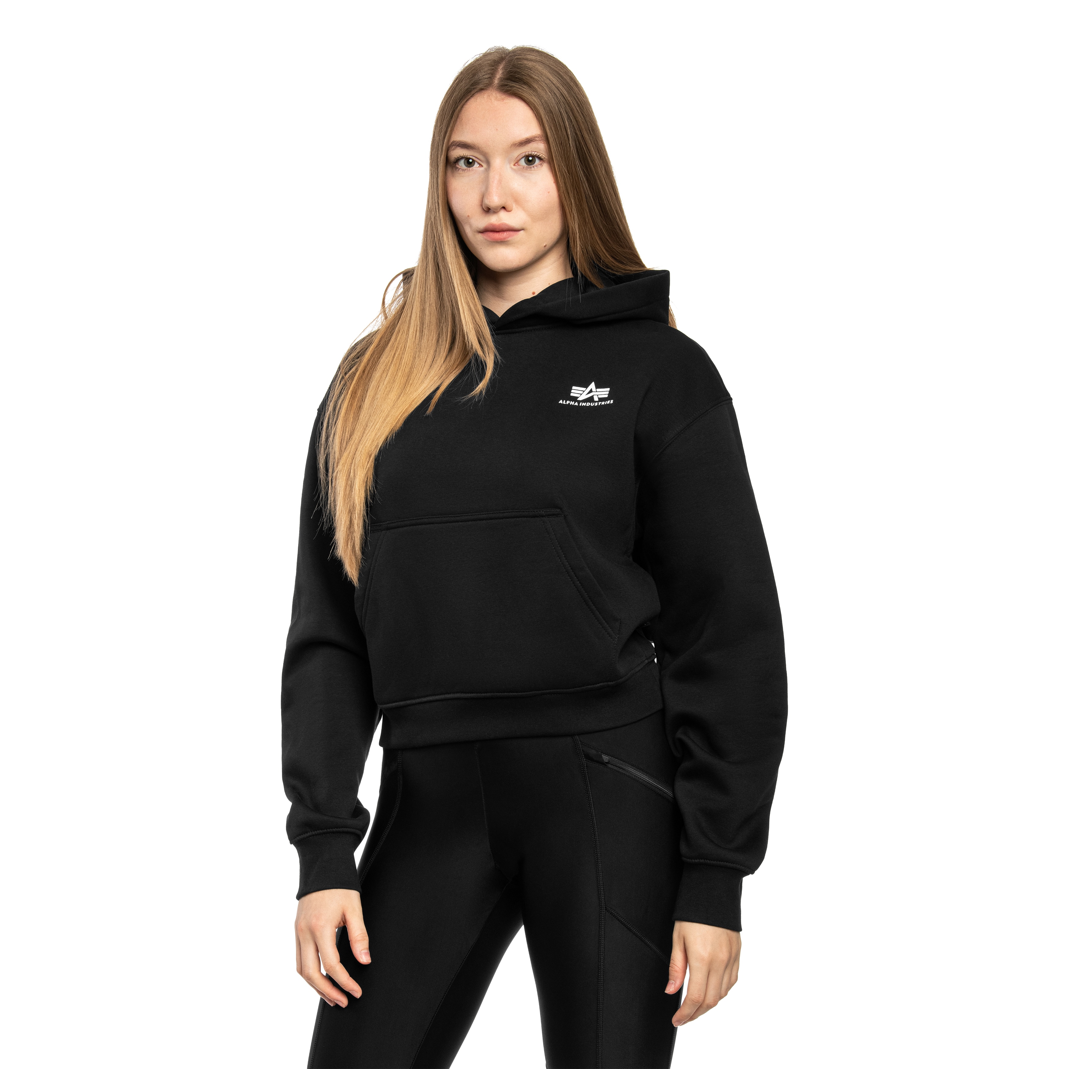 Sweat à capuche Basic Small Logo femme Alpha Industries - Black