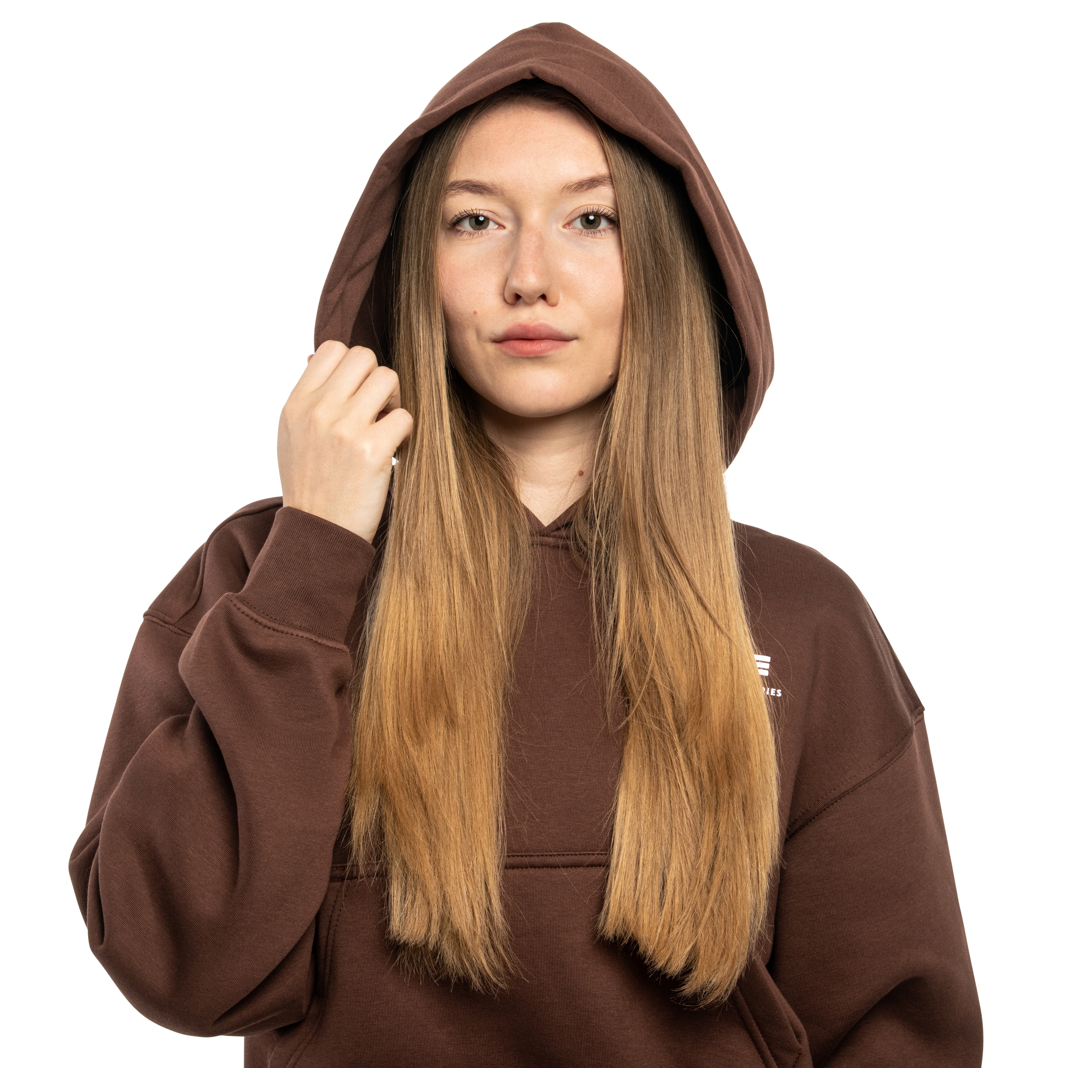 Sweat à capuche femme Basic Small Logo Hoodie Alpha Industries - Powder Brown
