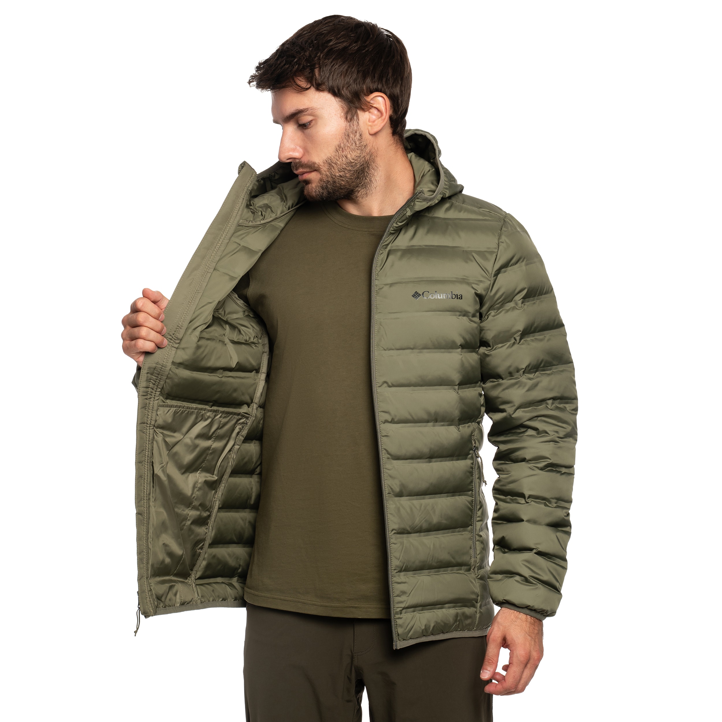 Doudoune Lake 22 II Down Hooded Columbia - Stone Green