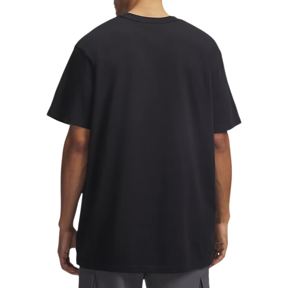 T-shirt Logo Embroidered Heavyweight Under Armour - Black/White