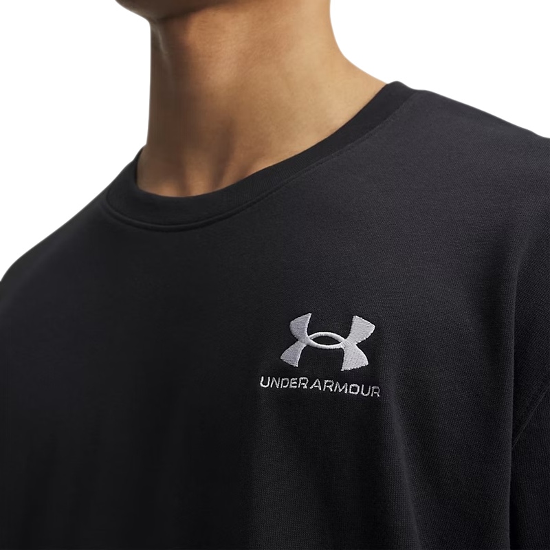 T-shirt Logo Embroidered Heavyweight Under Armour - Black/White