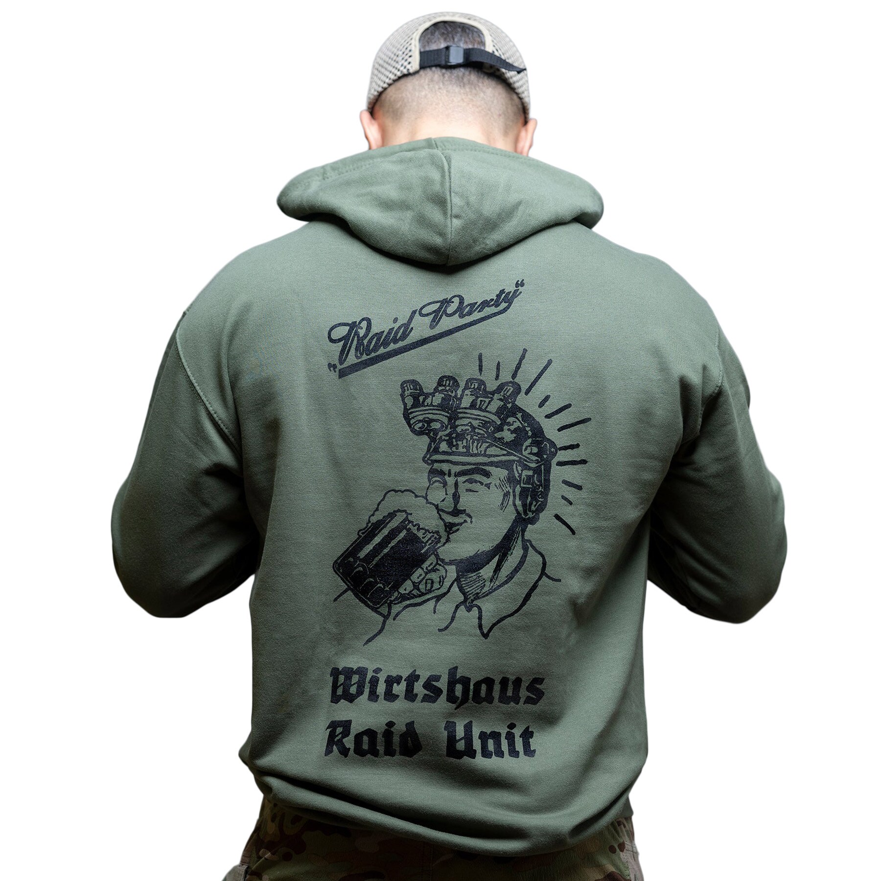Sweat à capuche Raid Party Hoodie Brothers in Arms - Olive