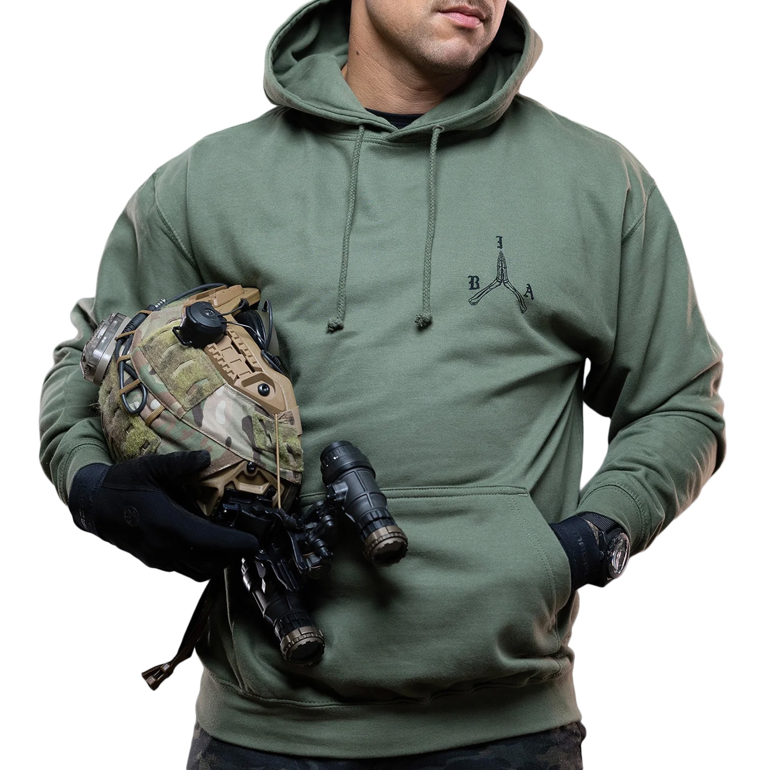 Sweat à capuche Stay Violent Hoodie Brothers in Arms - Olive