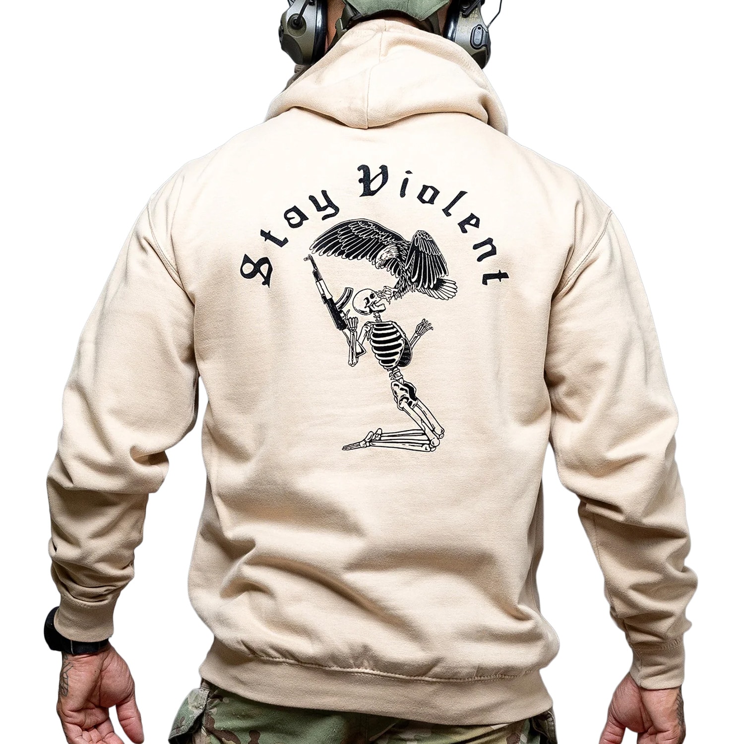 Sweat à capuche Stay Violent Hoodie Brothers in Arms - Sand