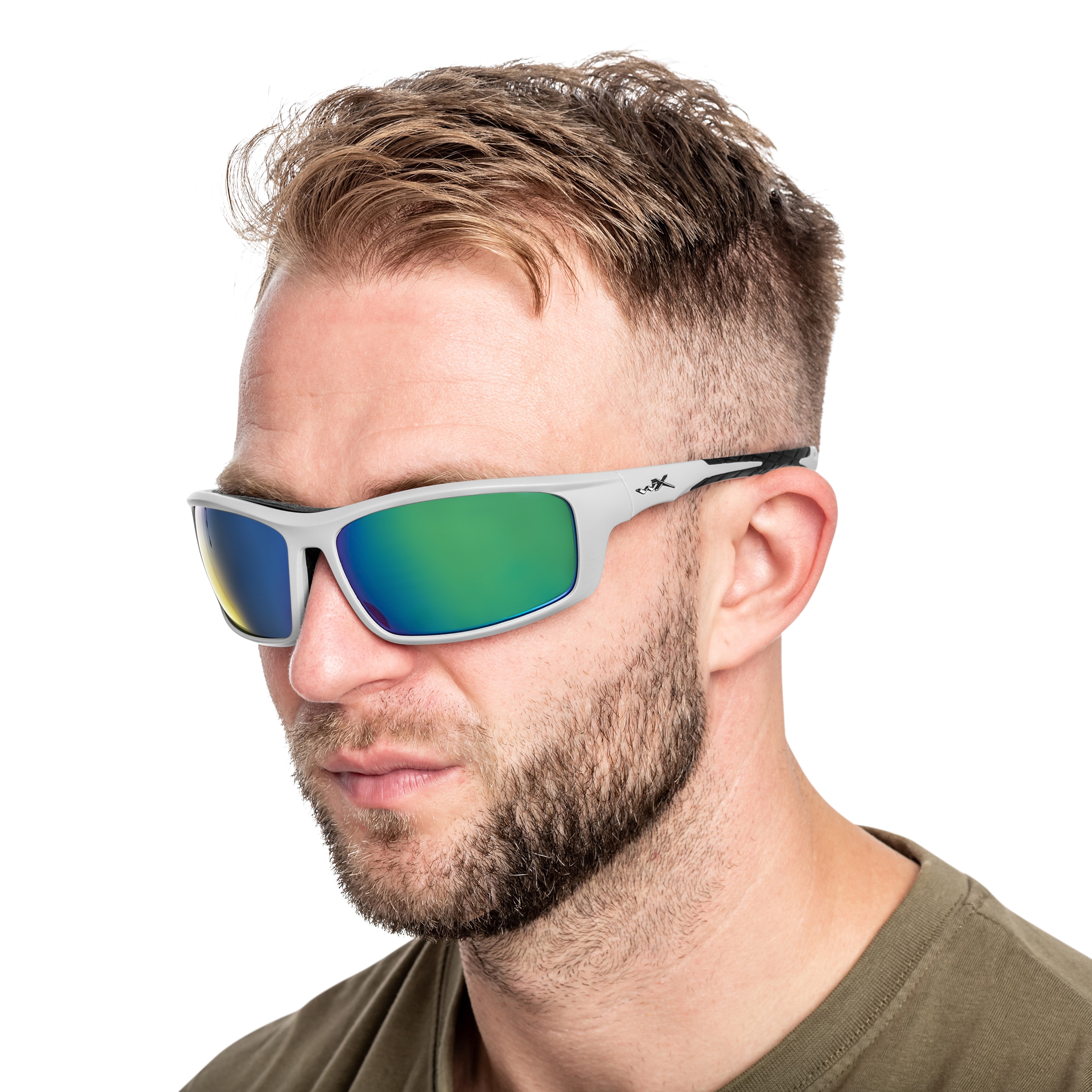 Lunettes tactique Grid Captivate Wiley X - Polarized Green Mirror/Matte Cool Grey
