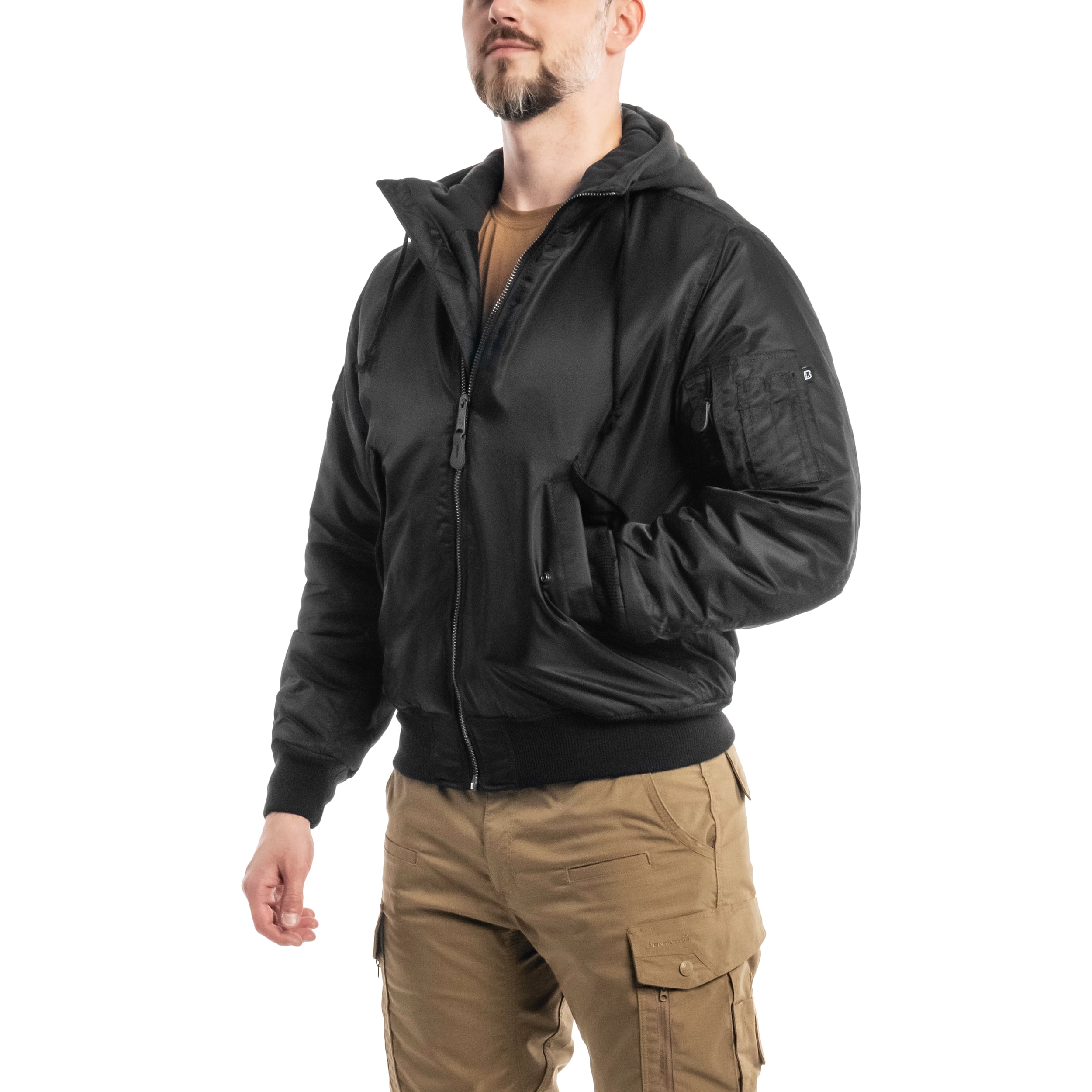 Veste MA1 Sweat Hooded Jacket Brandit - Black