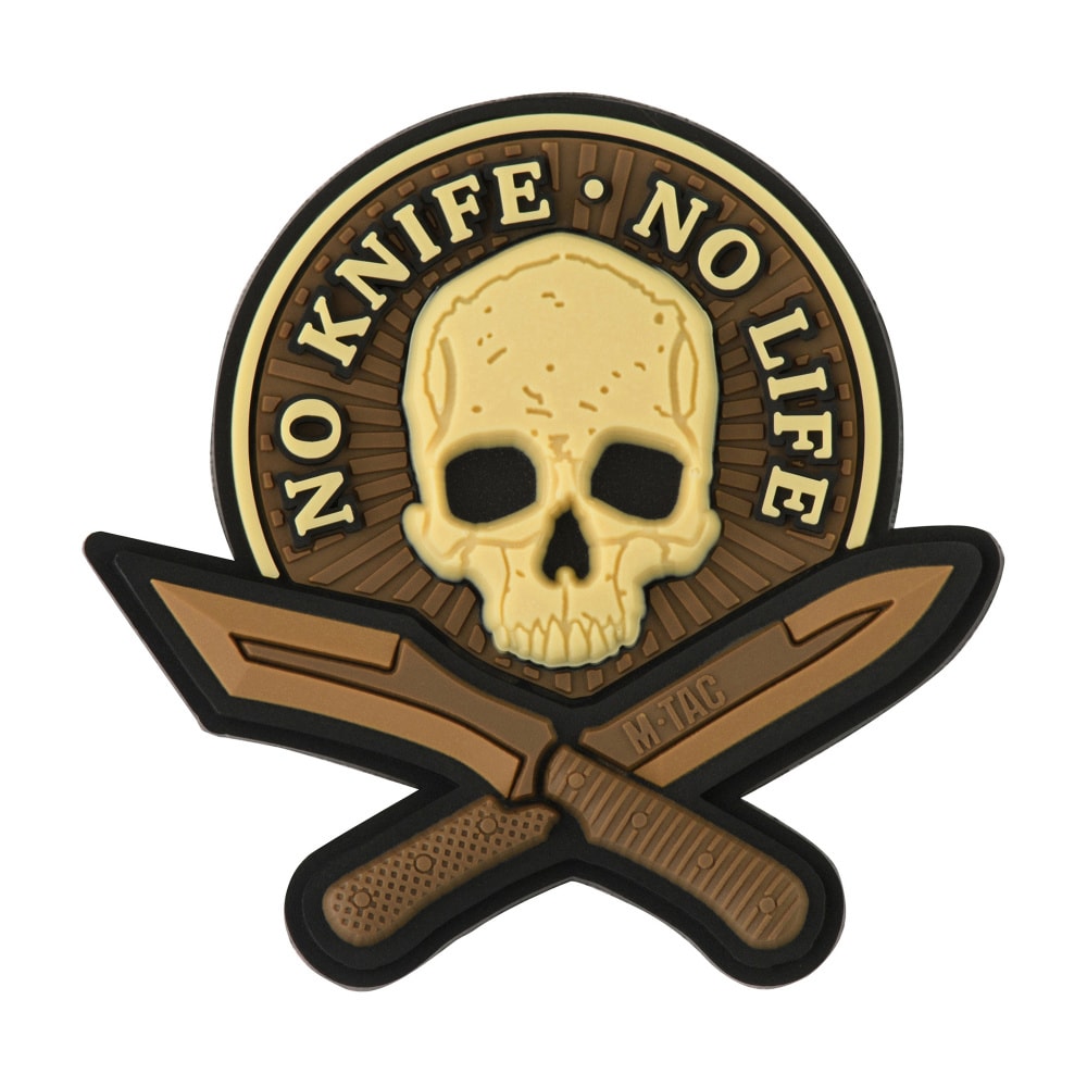 Patch No Knife - No Life 3D PVC M-Tac - Coyote