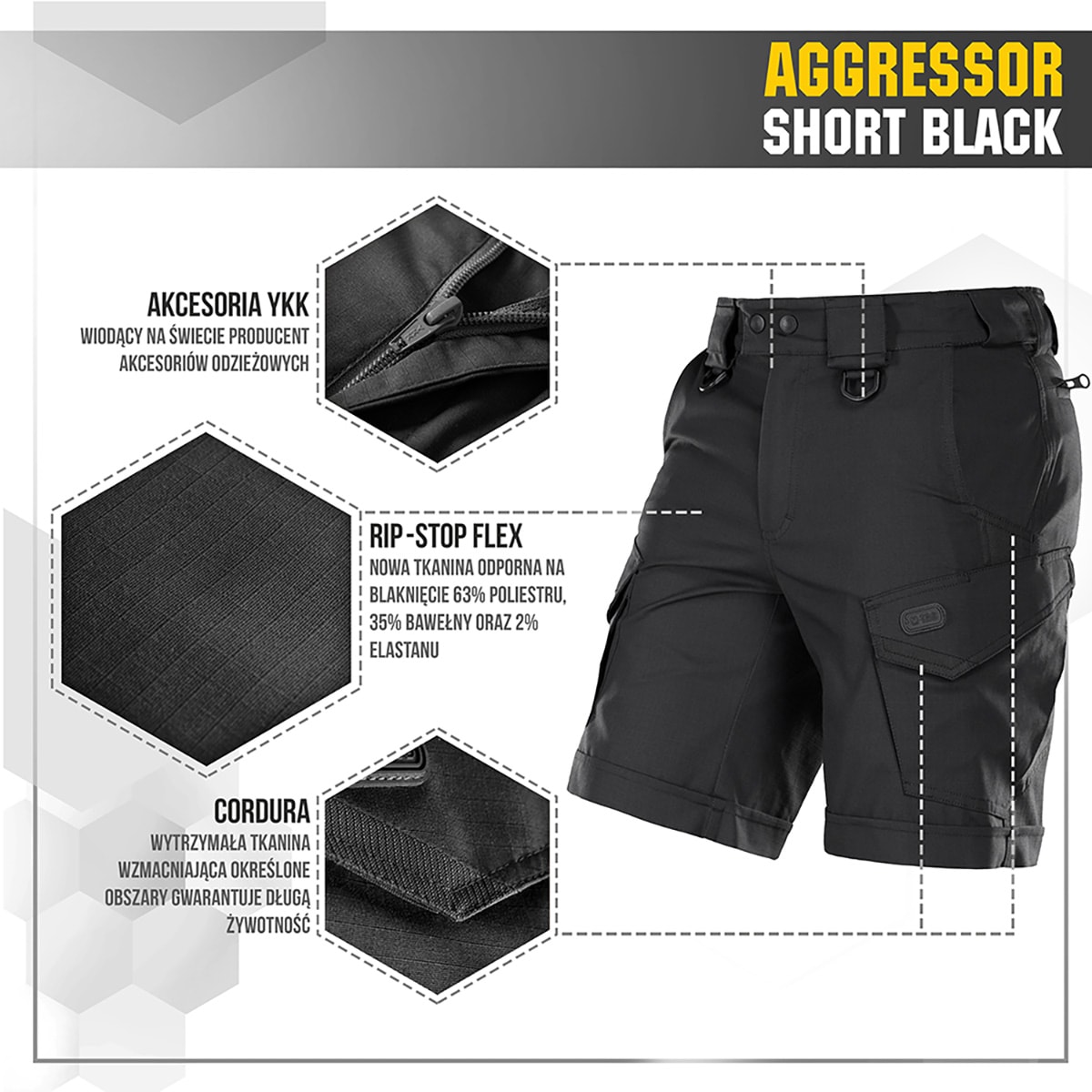 Short Aggressor Short M-Tac - Black