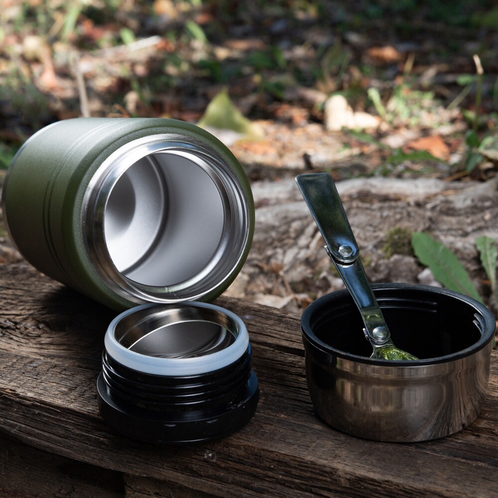 Thermos à repas avec cuillère pliante 750 ml M-Tac - Olive