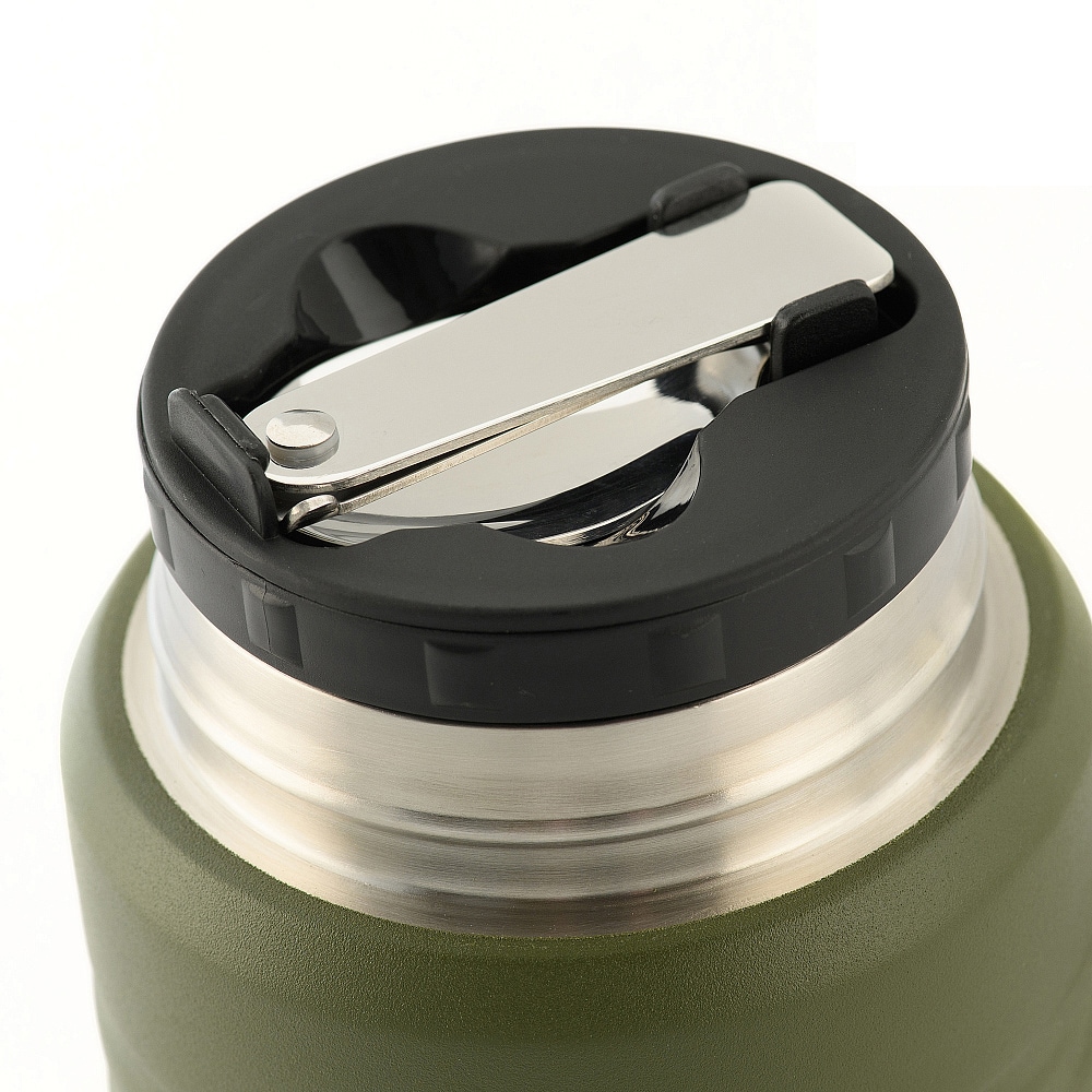 Thermos à repas avec cuillère pliante 750 ml M-Tac - Olive